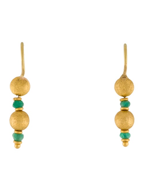 Earrings 22K Emerald Stack Drop Earrings