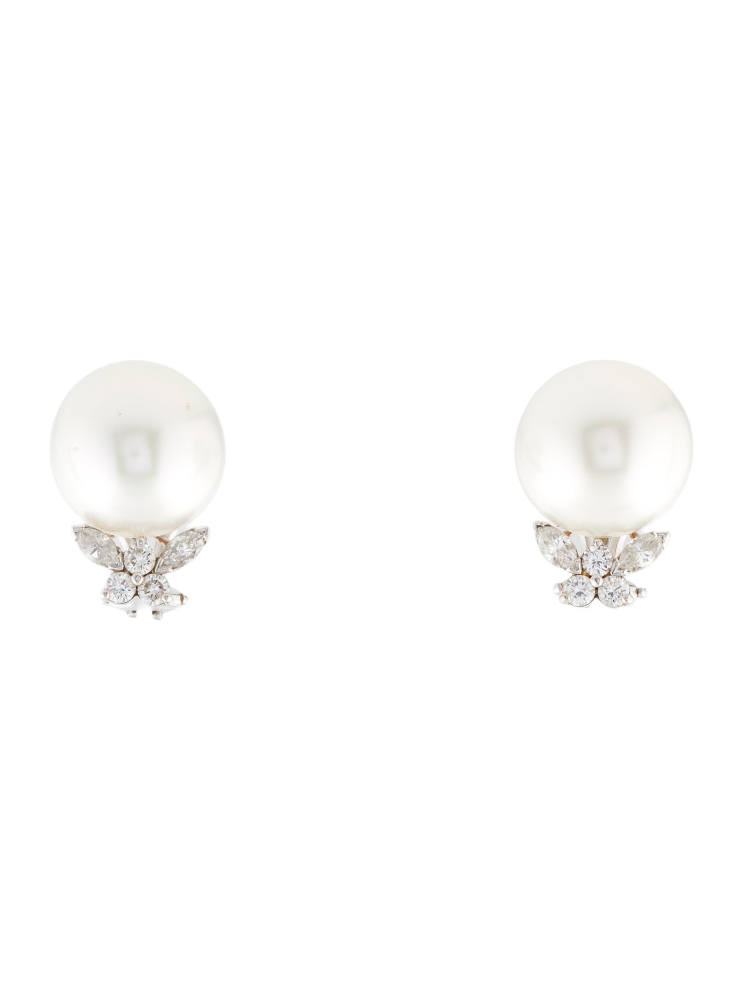 Earrings Pearl & Diamond Clip-On