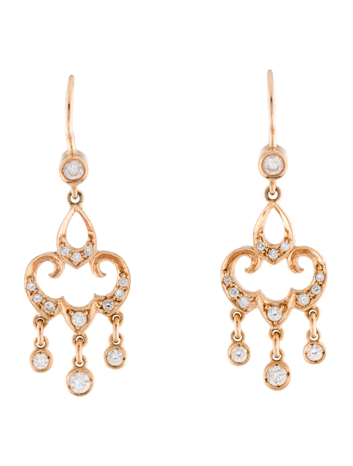 Earrings 18K Diamond Lotus Drop