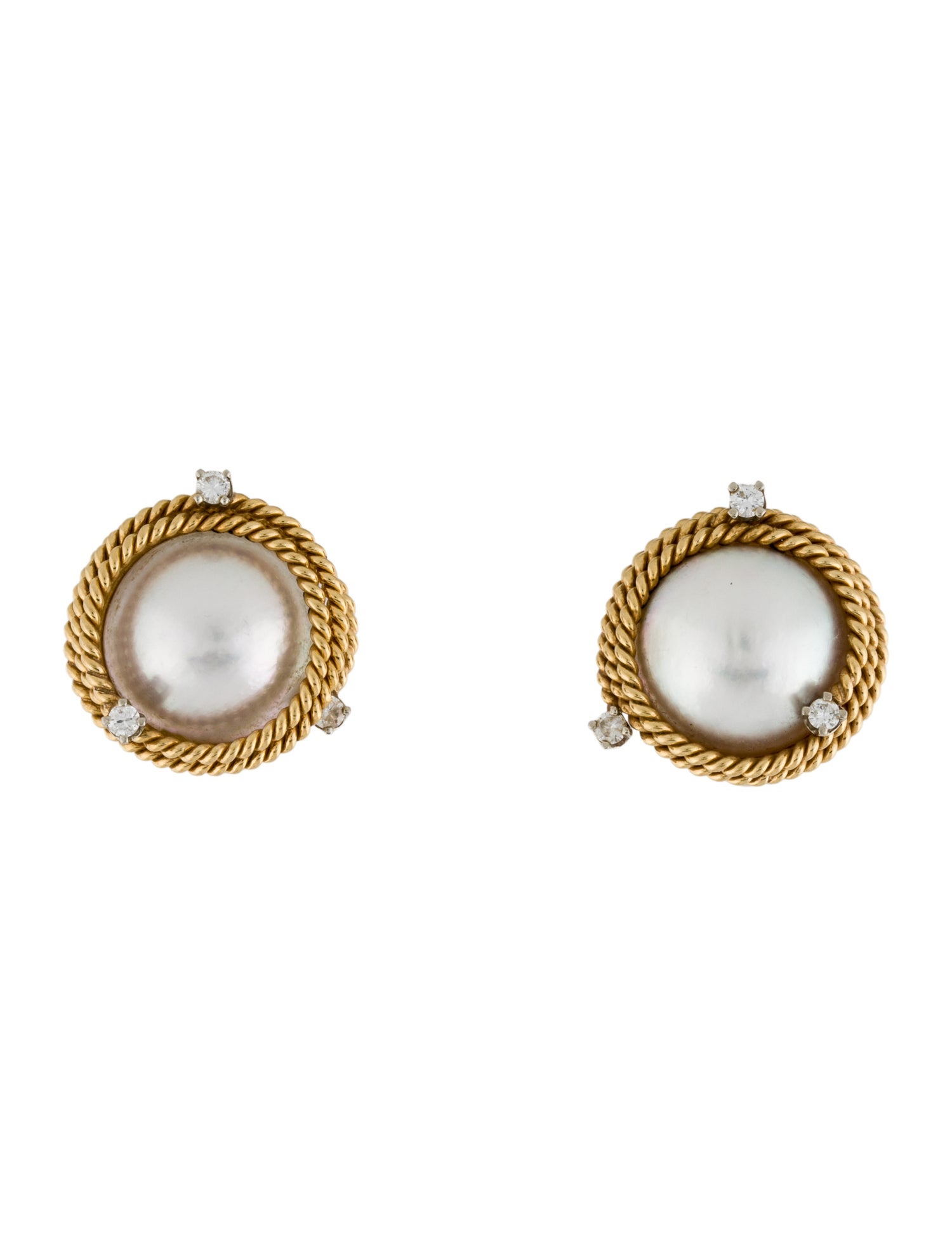 Earrings 18K Pearl & Diamond Clip-On Earrings