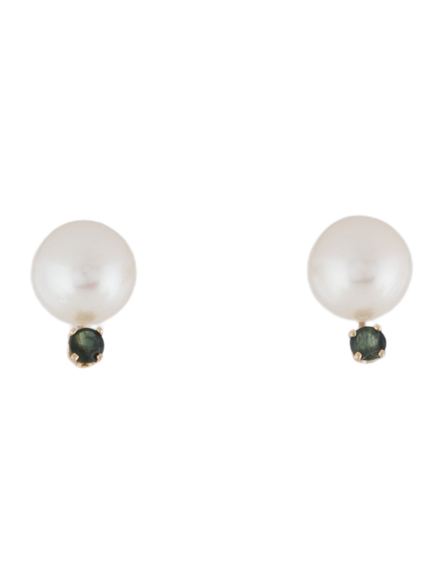 Earrings 14K Pearl & Sapphire Stud Earring