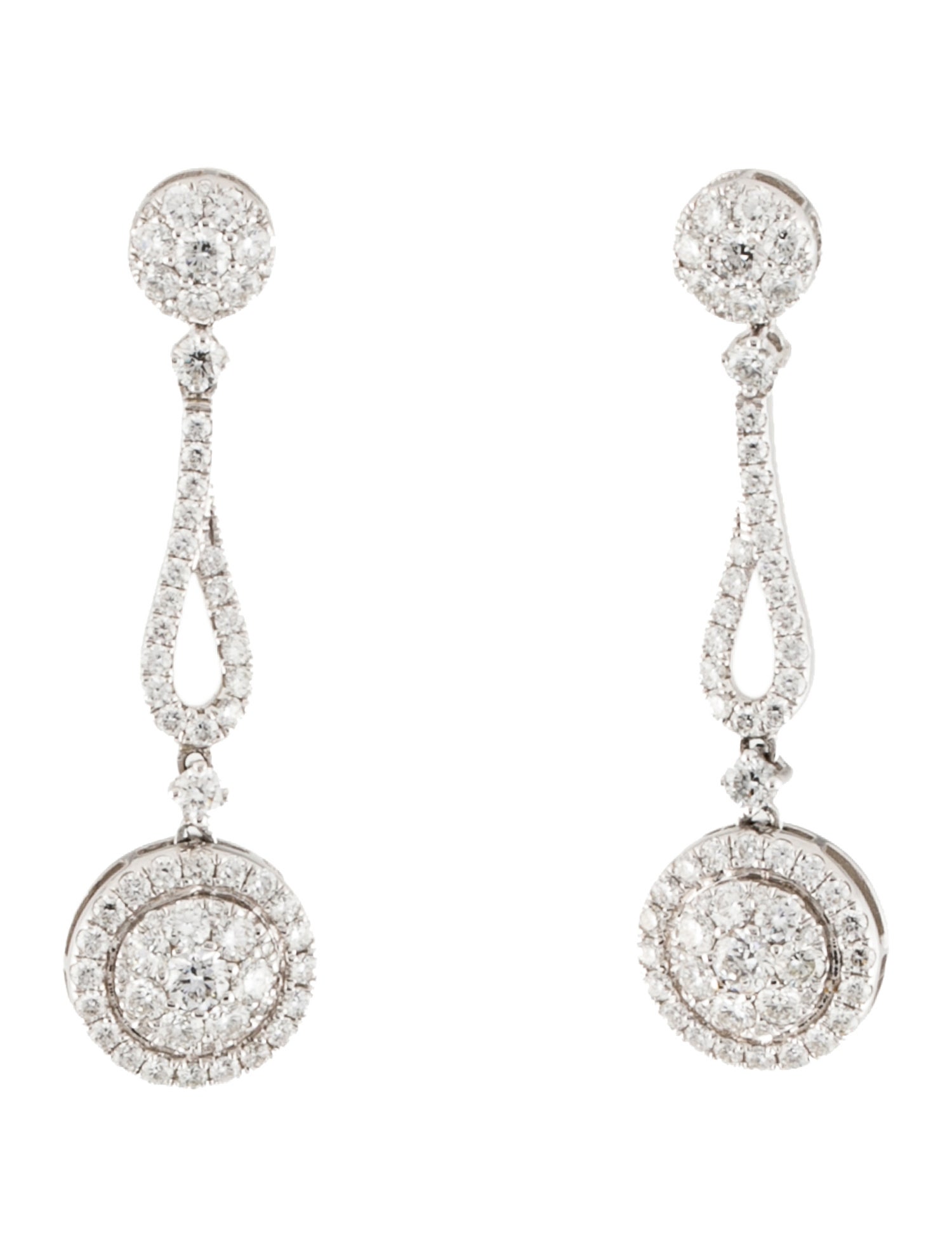 Earrings 14K 2.27ctw Diamond Cluster Drop