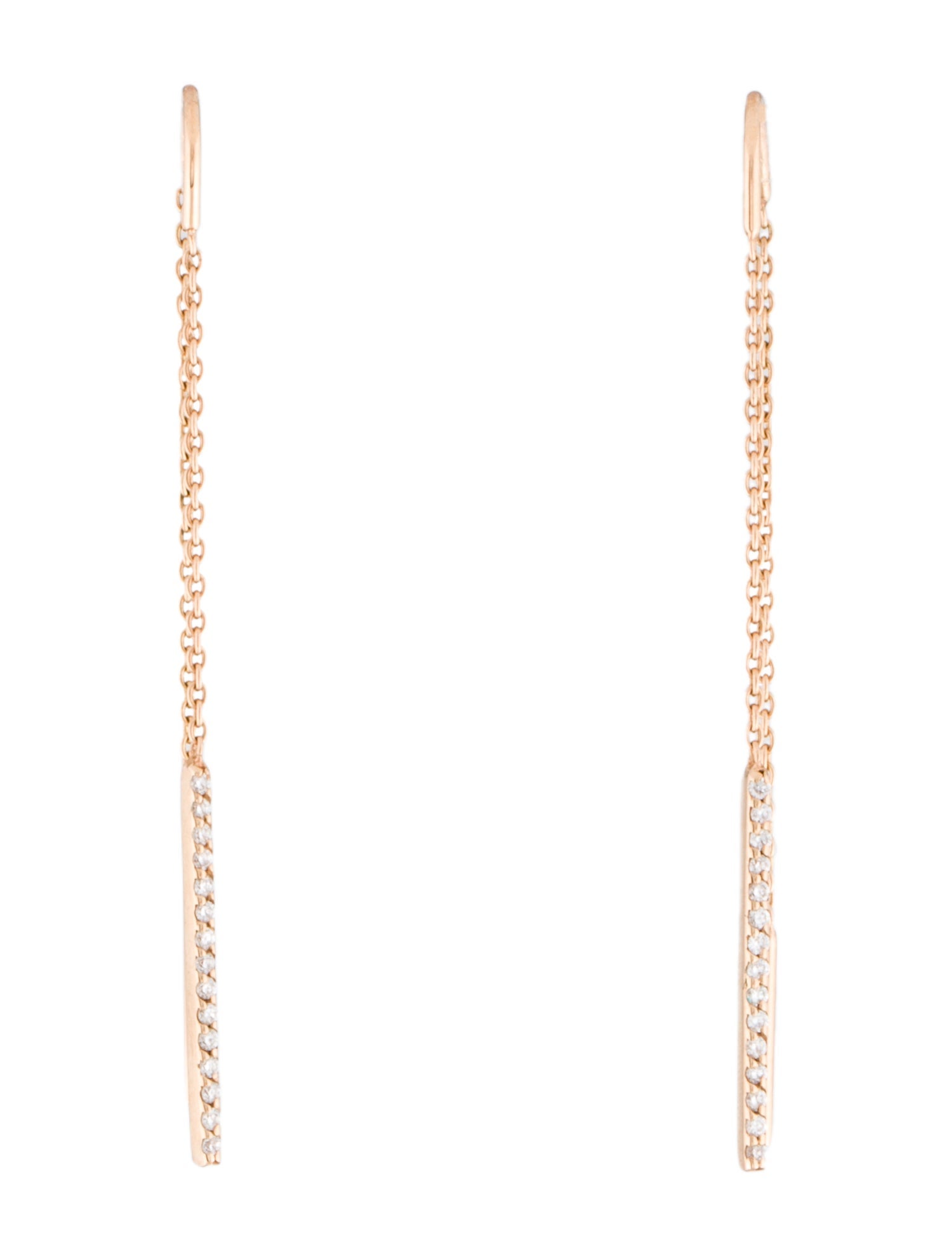 Earrings 14K Diamond Threader Drop