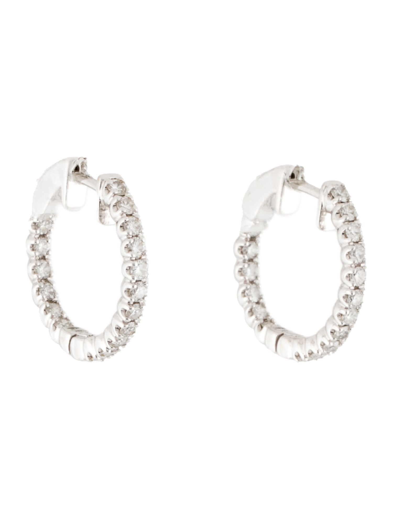 Earrings 14K 1.05ctw Diamond Inside/Outside Hoop