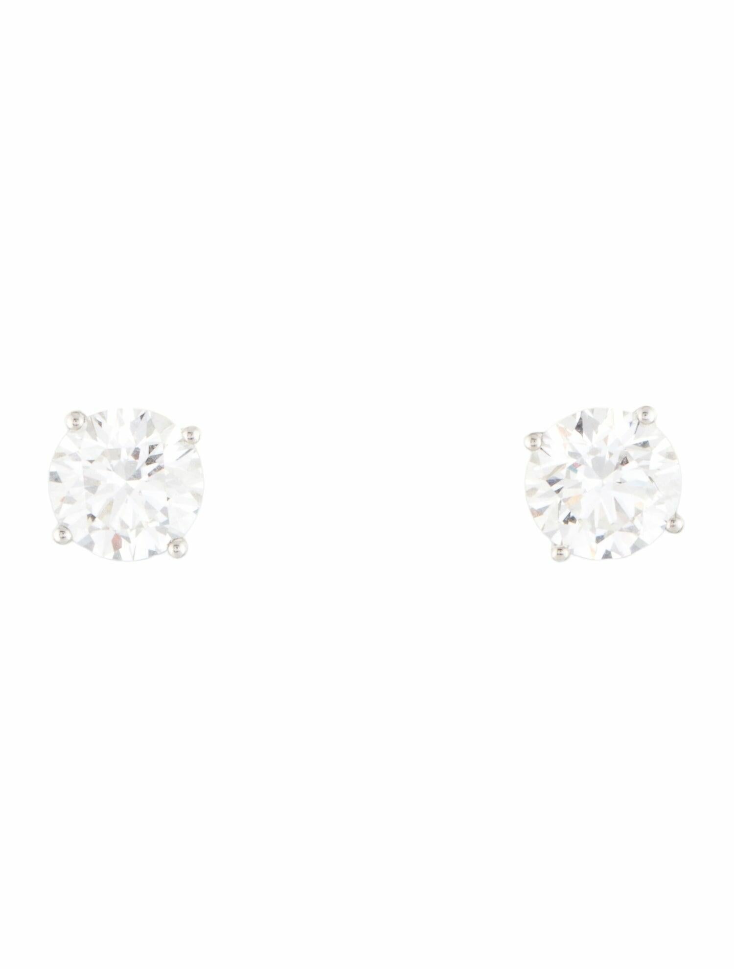 Earrings 14K 4.01ctw Lab-Grown Diamond Solitaire Stud Earrings