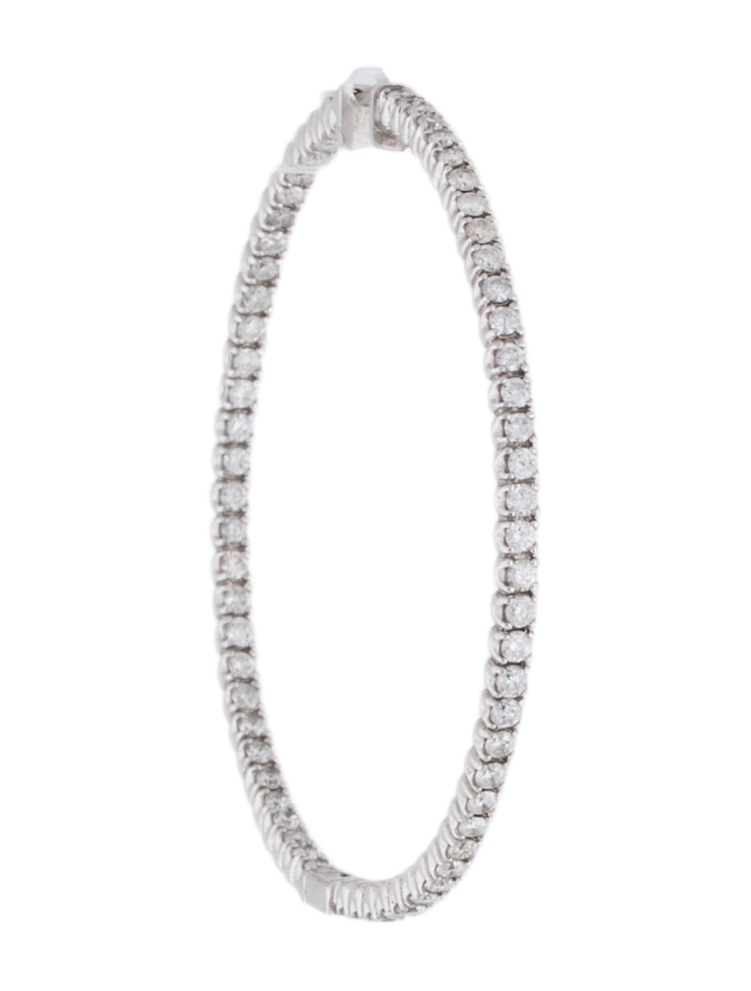 Earrings 14K Diamond Inside-Out Single Hoop Earring