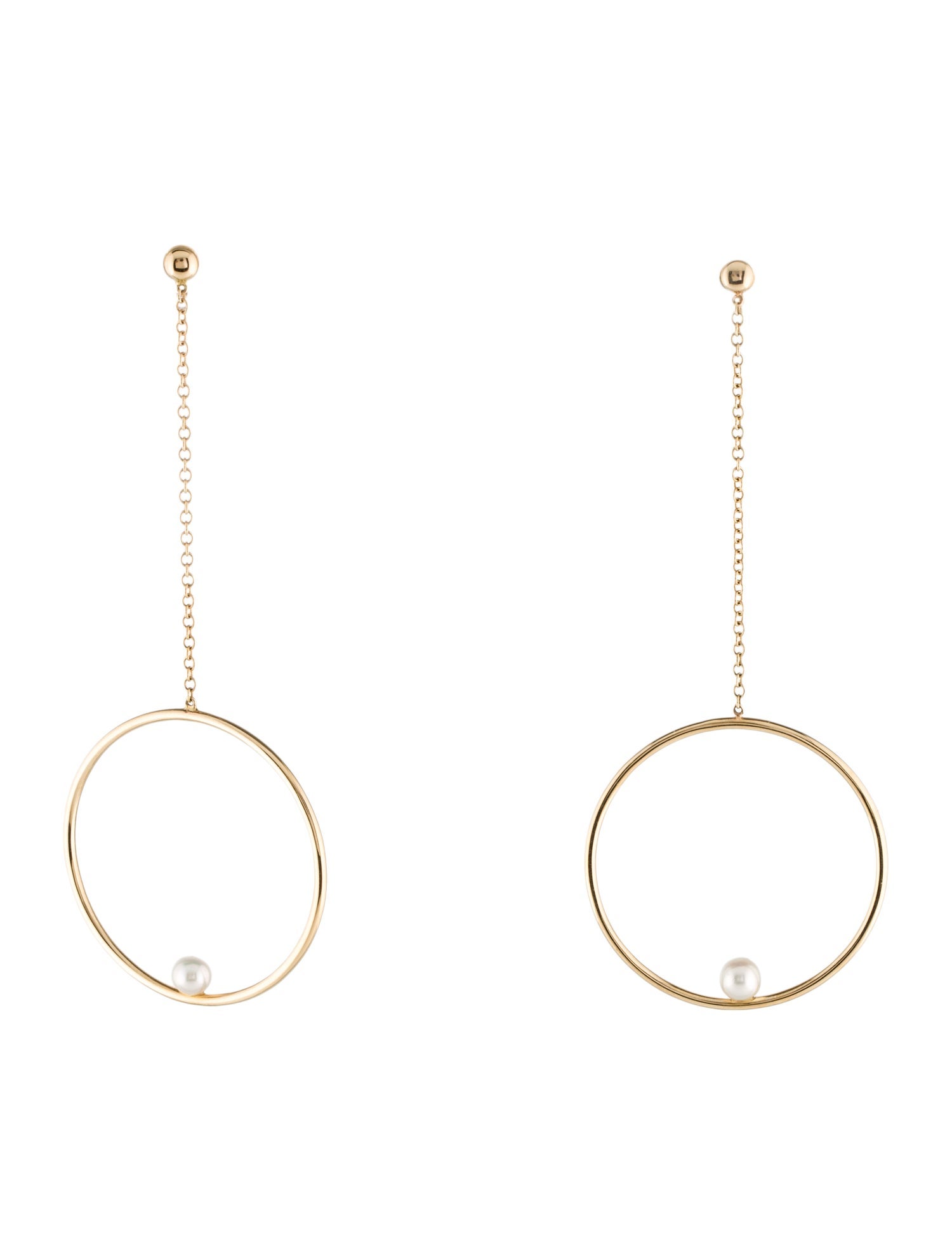 Anissa Kermiche 14K Pearl Circle Drop Earrings