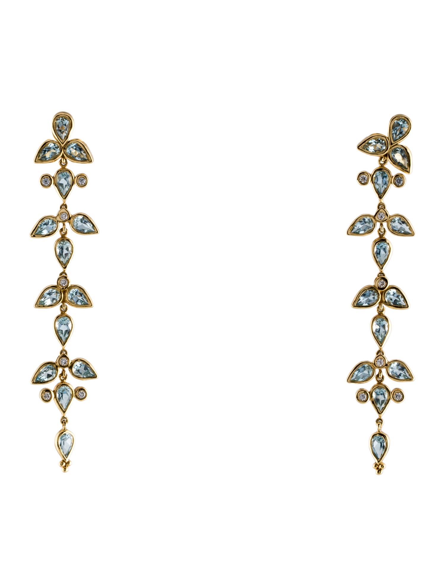 Earrings 18K 4.76ctw Aquamarine Drop