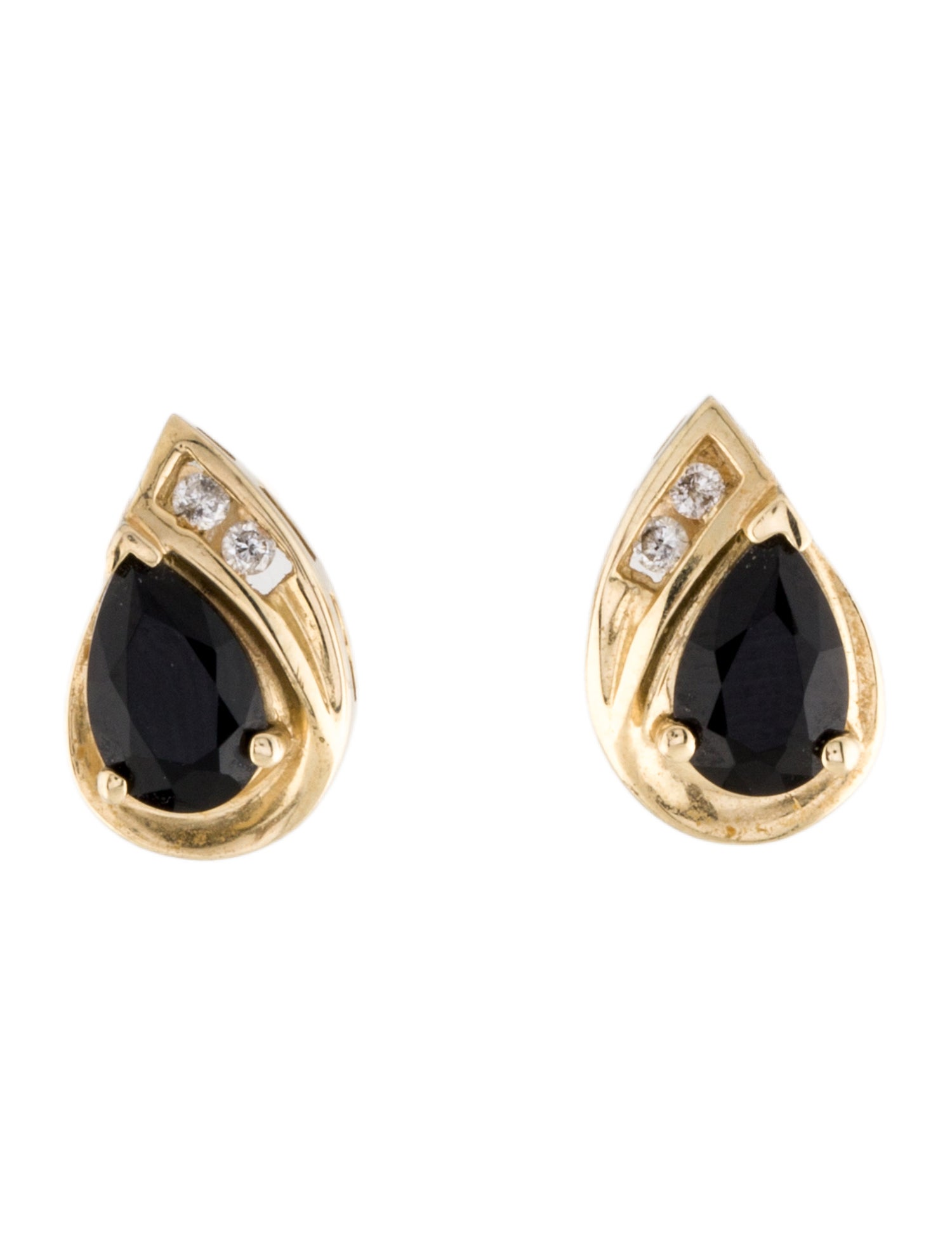 Earrings 14K Onyx & Diamond Stud
