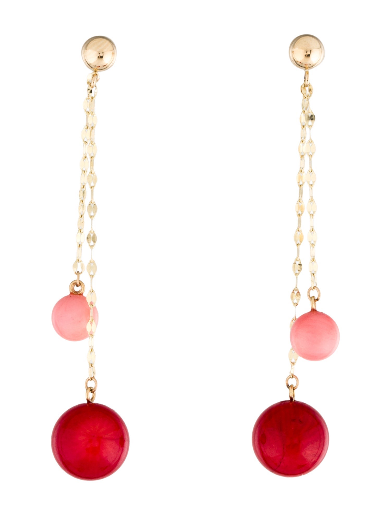 Earrings 14K Coral Drop