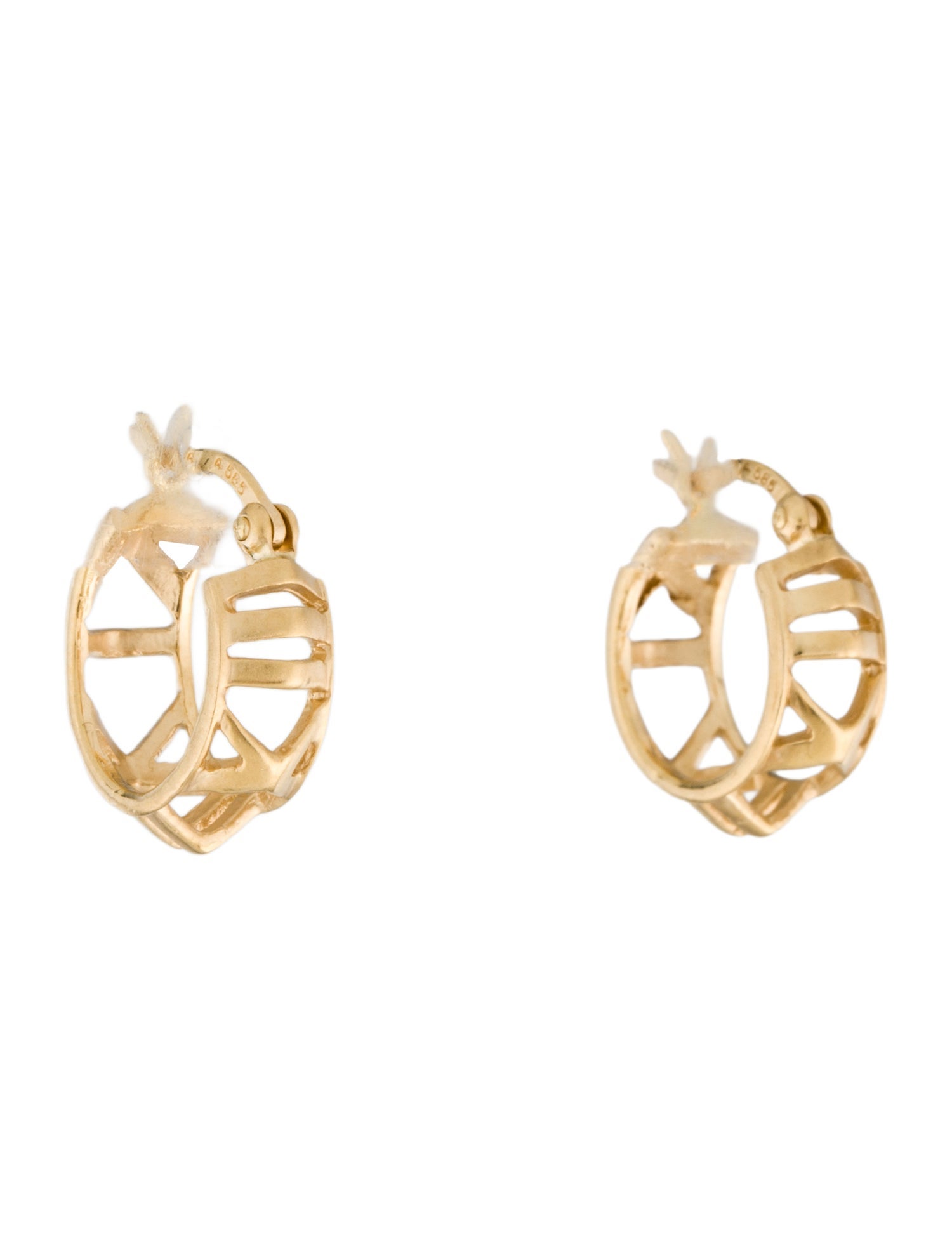 Earrings 14K Roman Numeral Hoop