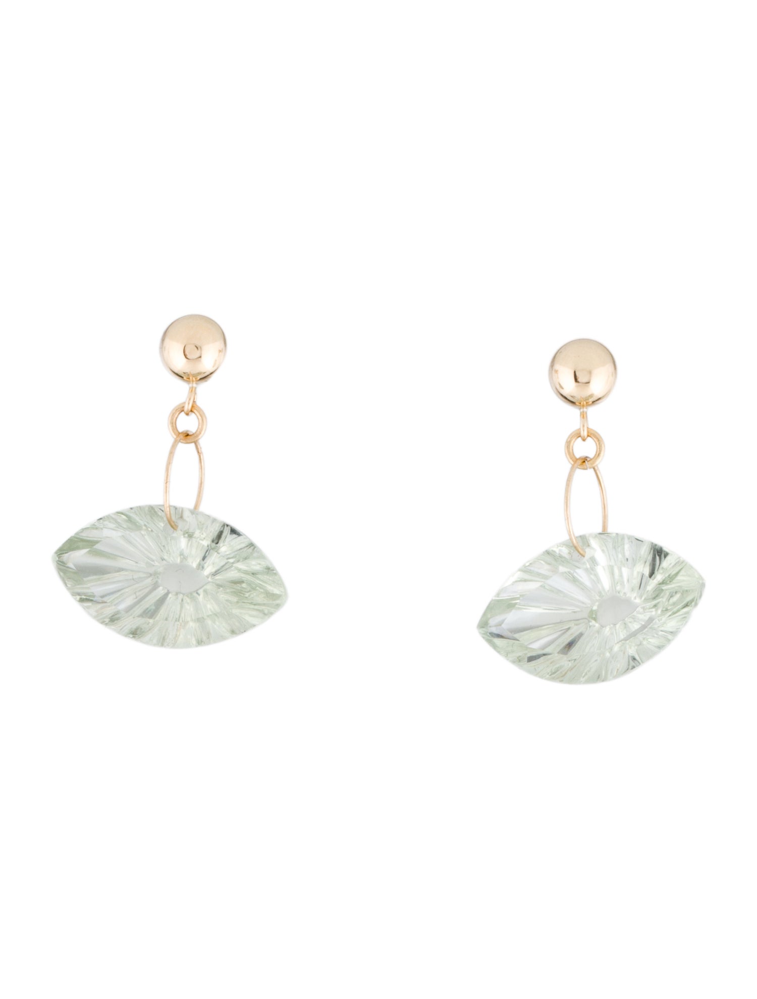 Earrings 14K Prasiolite Drop