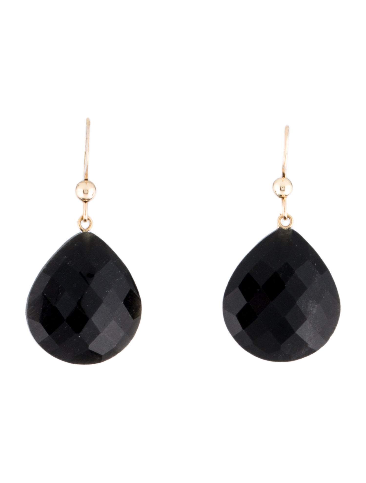 Earrings 14K Obsidian Drop