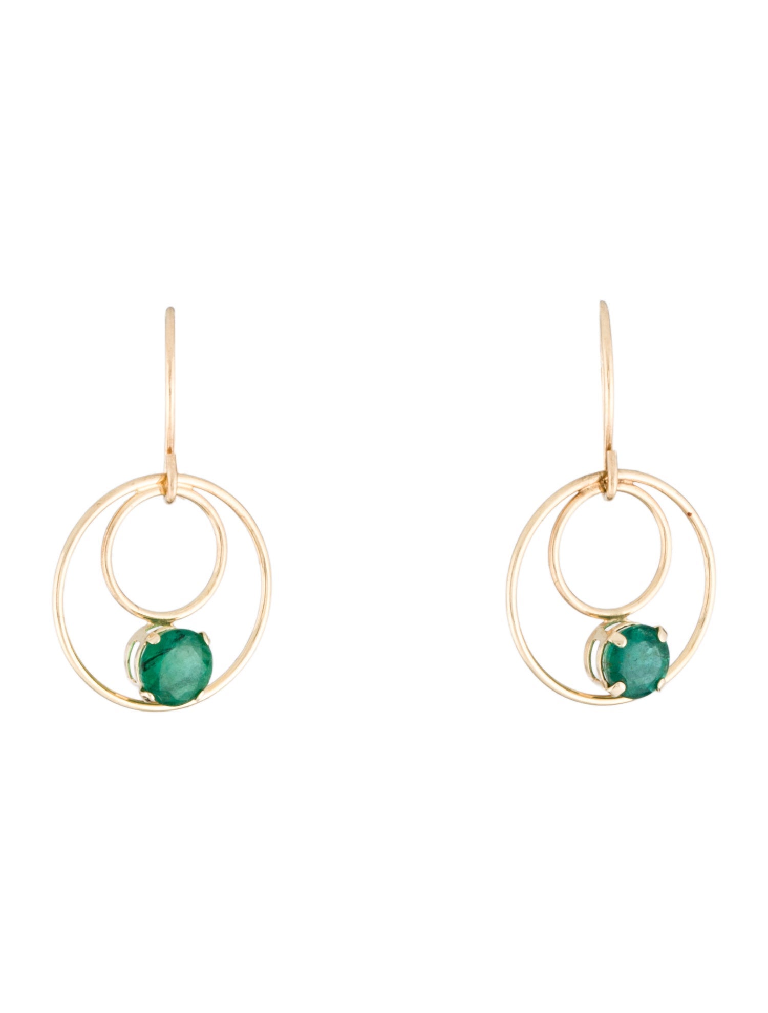 Earrings 14K Emerald Drop