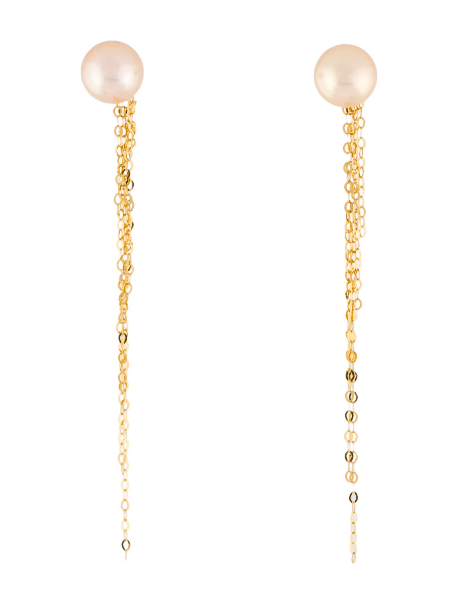 Earrings 18K Pearl Stud Removable Tassel