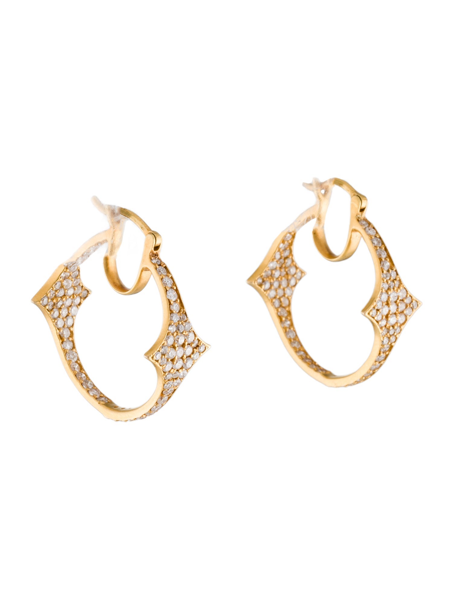 Earrings 18K 1.72ctw Diamond Star Spike Hoop