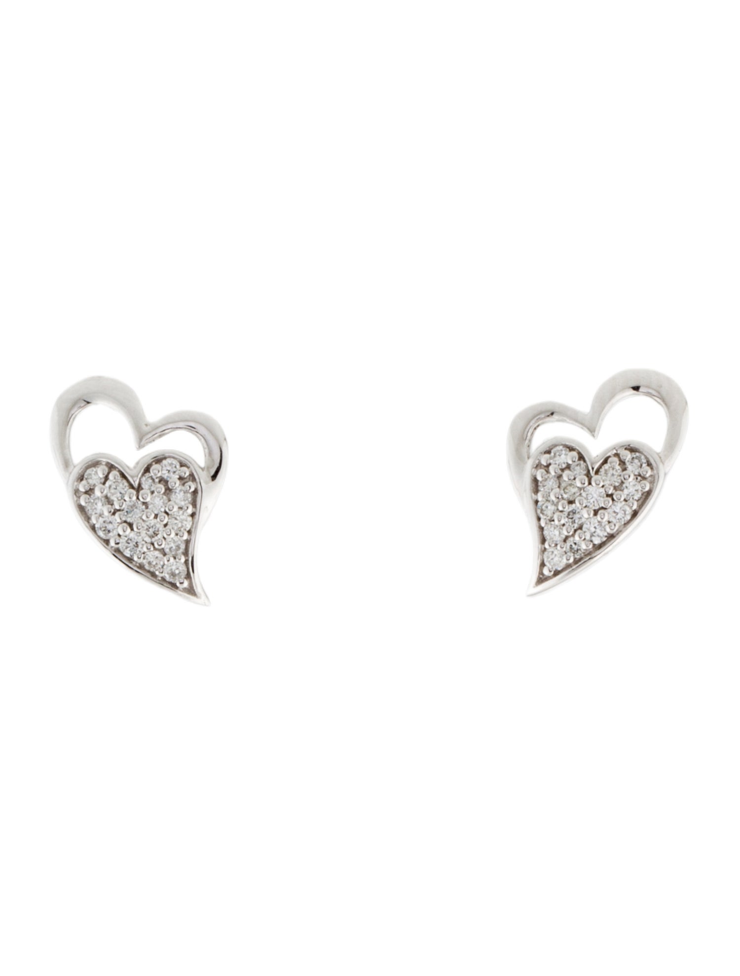 Earrings 18K Diamond Heart Drop Earrings