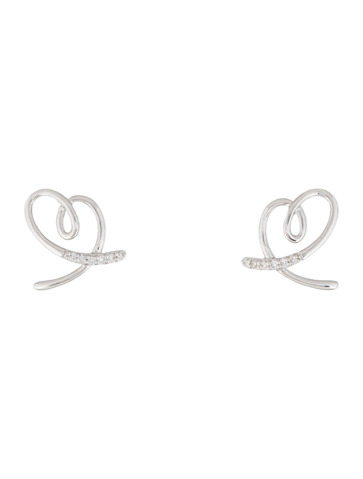 Earrings 18K Diamond Heart Stud