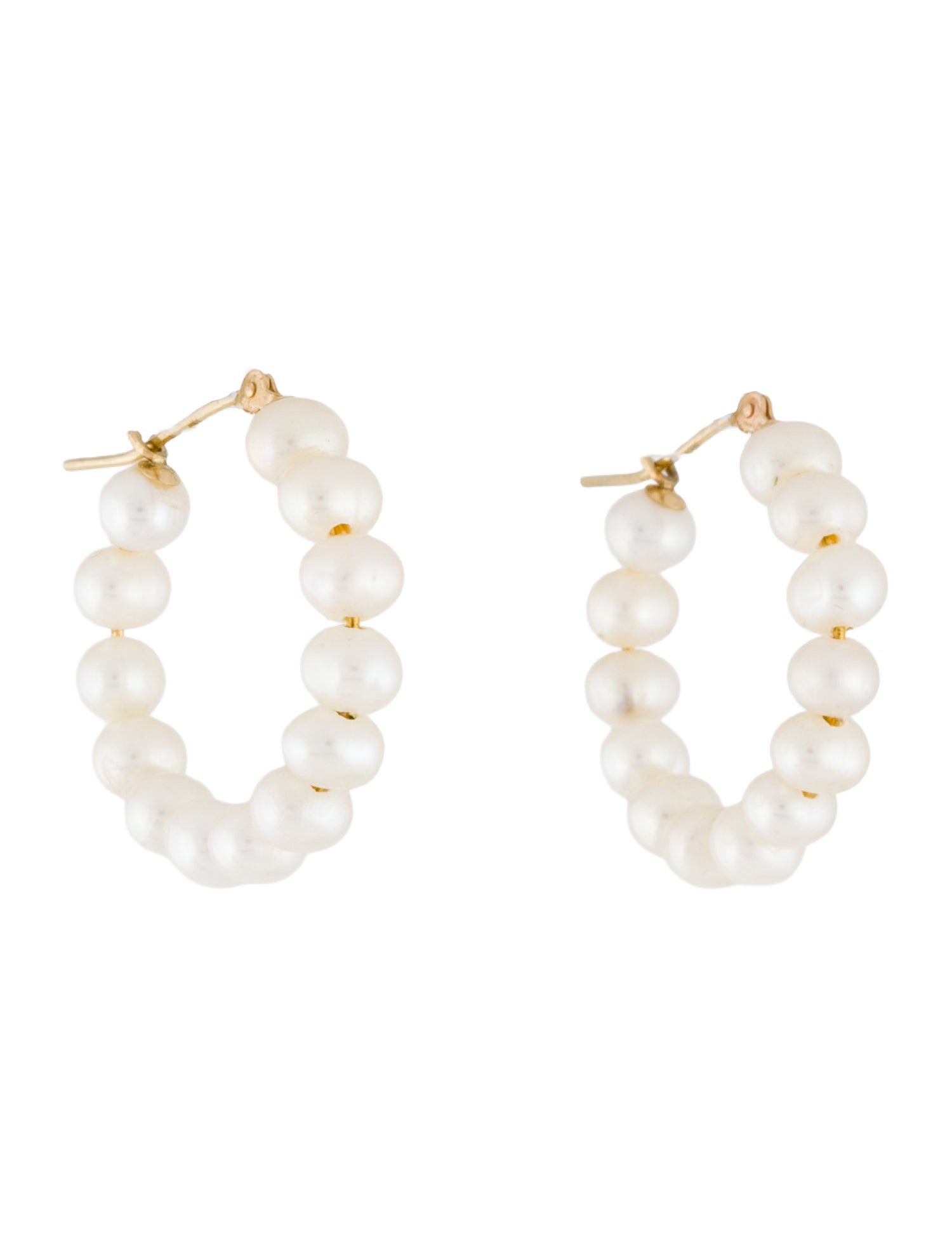 Earrings 14K Pearl Hoop