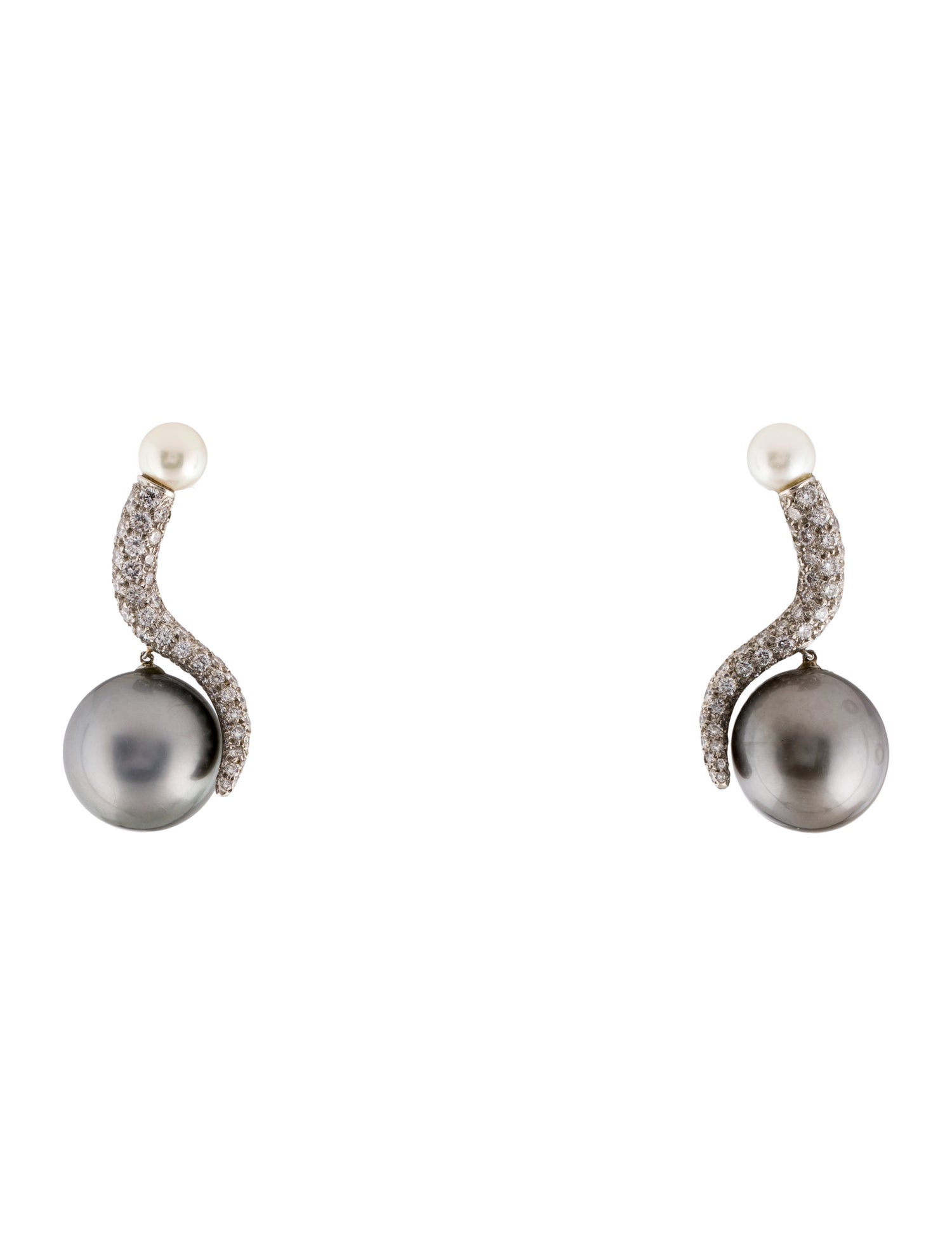Earrings Platinum Pearl & 1.99ctw Diamond Clip-On
