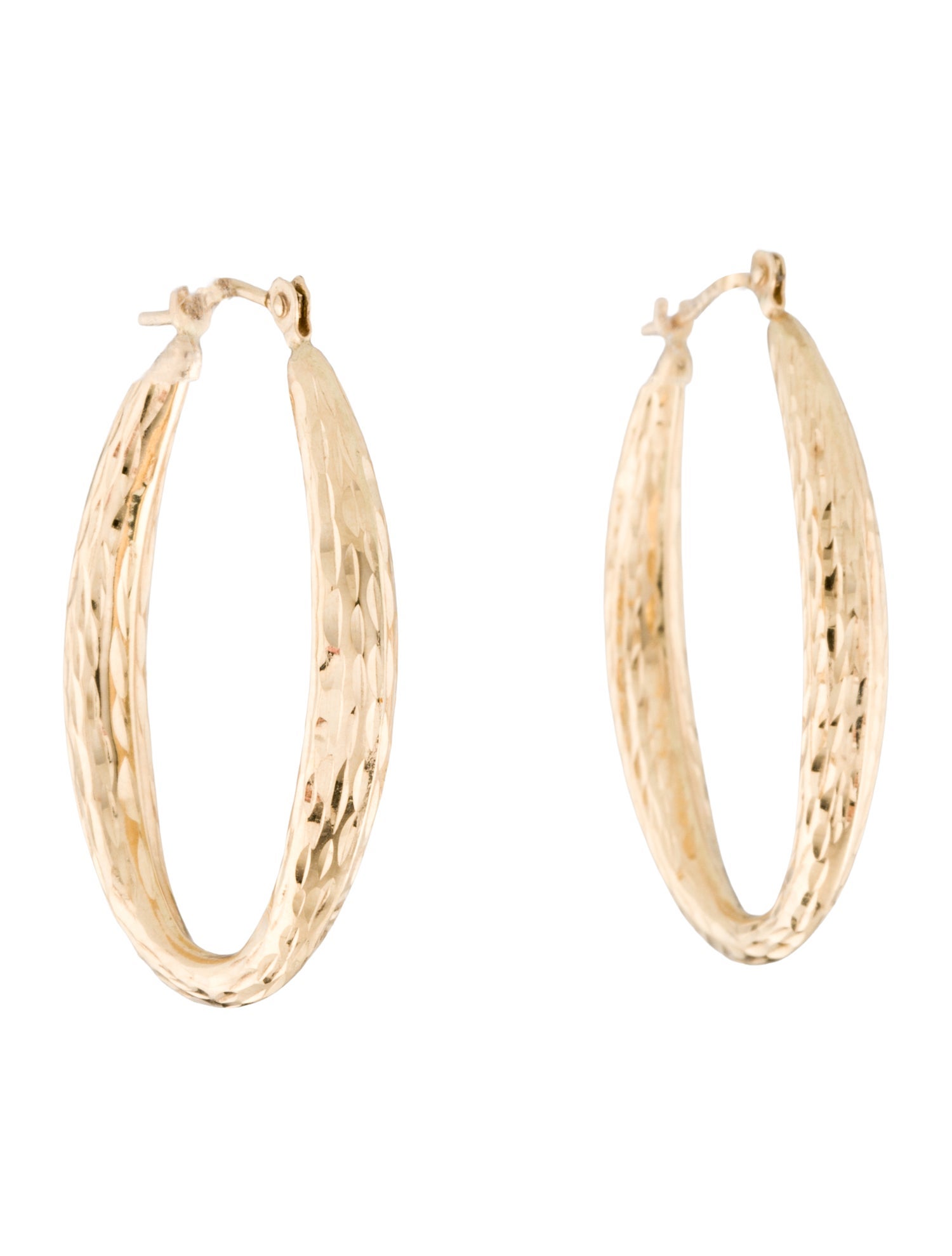 Earrings 14K Textured Hoop