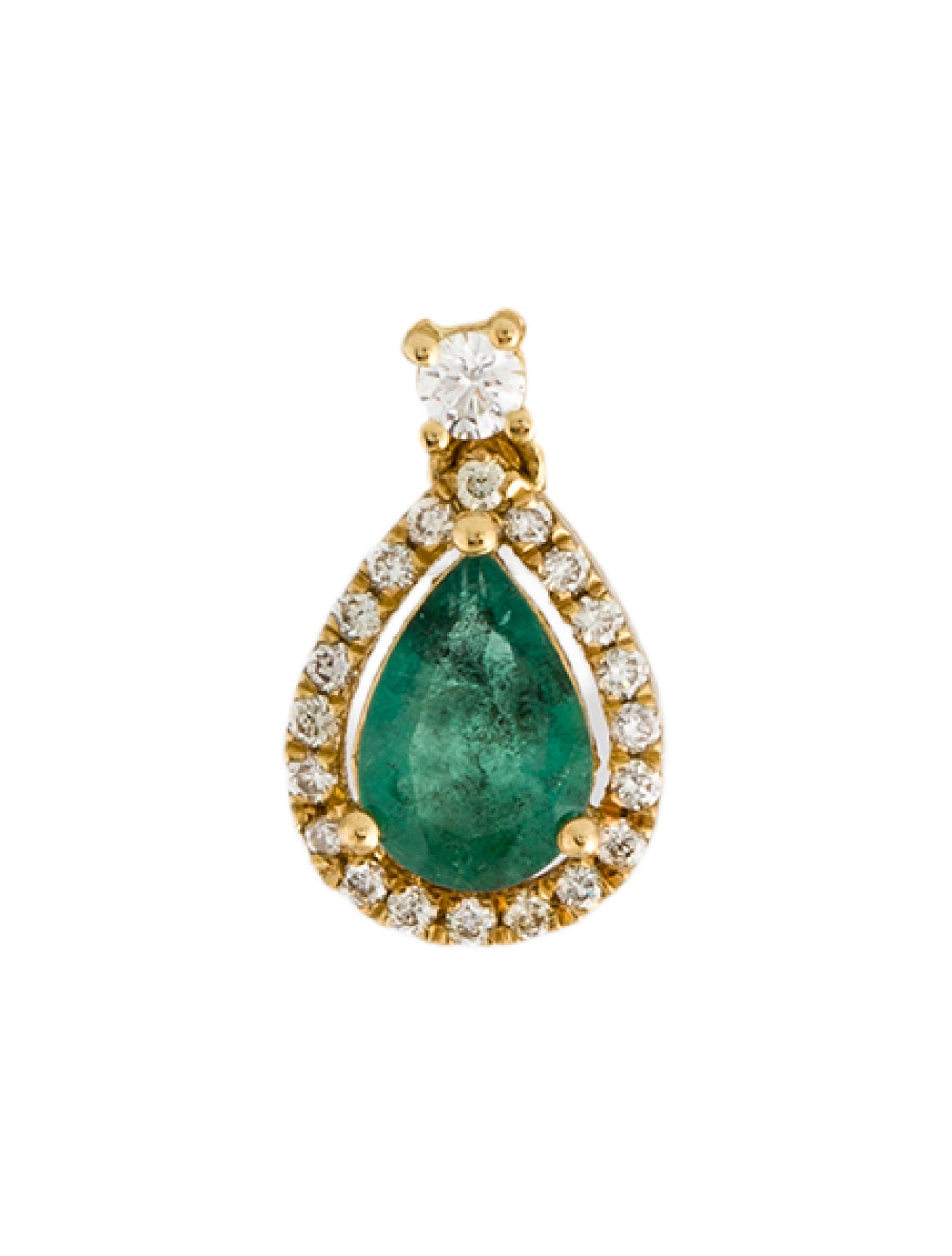Earrings 18K Emerald & Diamond Single Drop Earring
