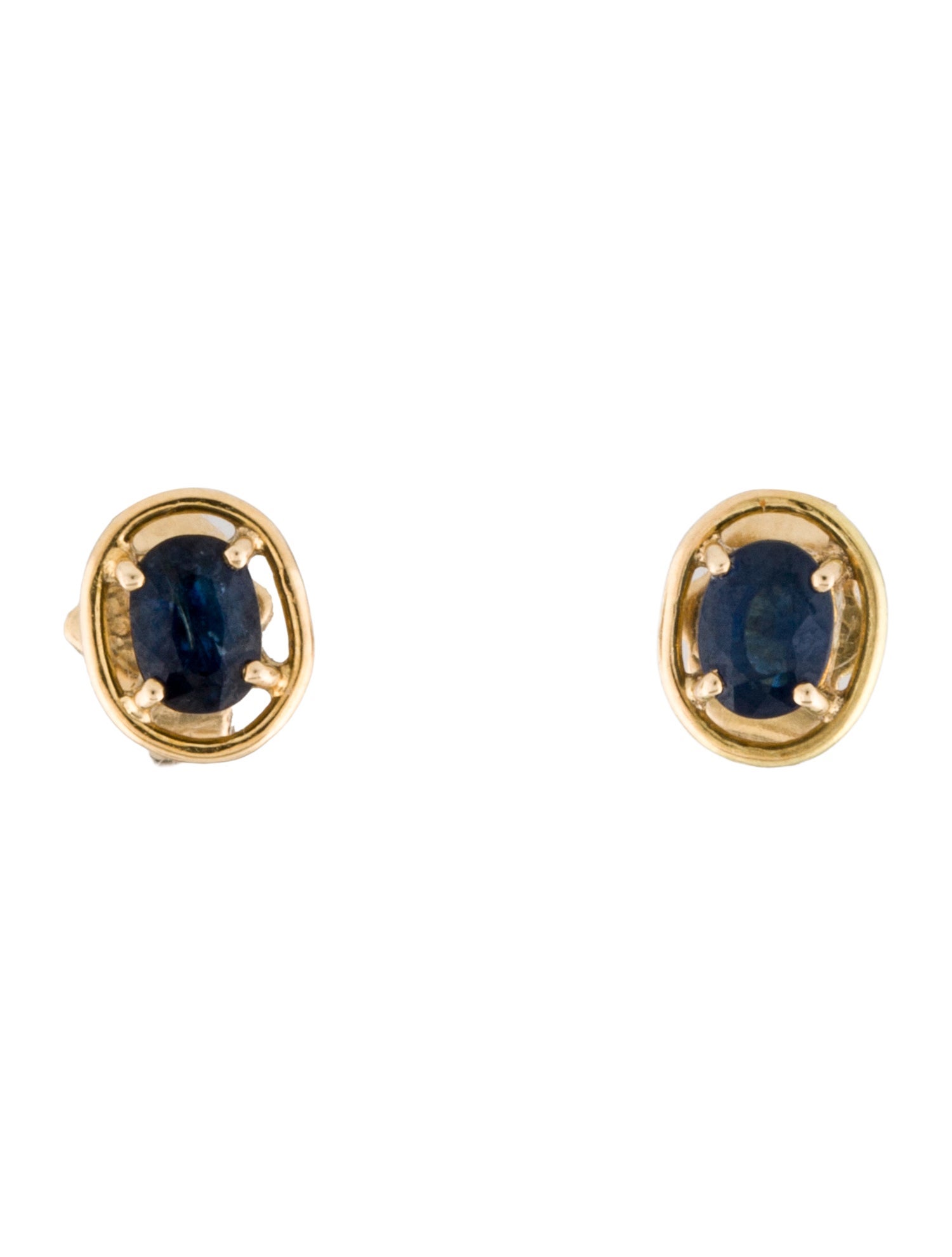Earrings 14K Sapphire Solitaire Stud