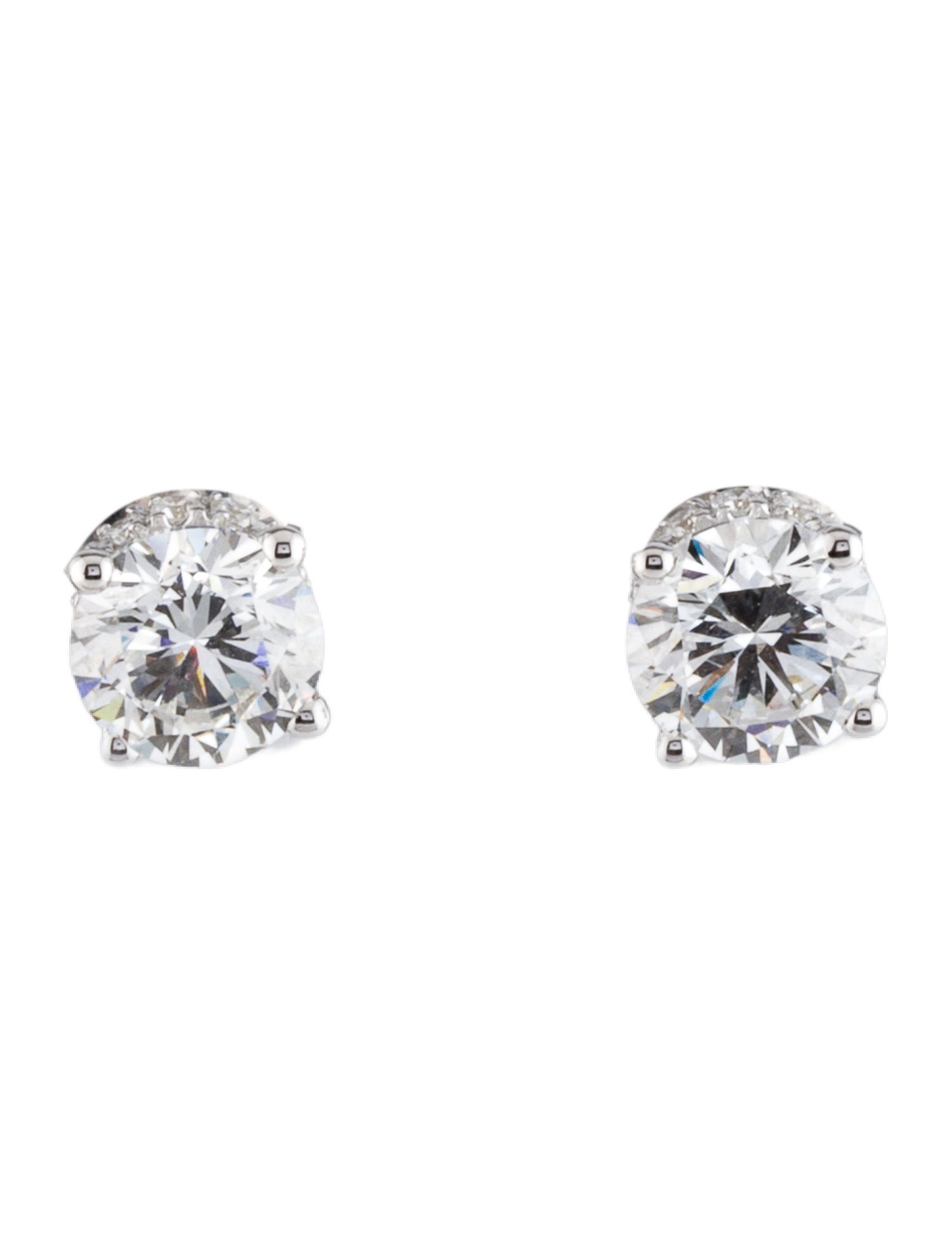 Earrings 14K 2.25ctw Lab-Grown Diamond Studs with Hidden Halo