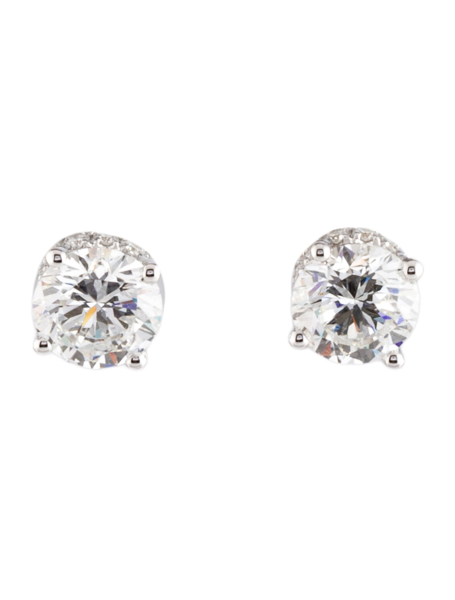 Earrings 14K 2.25ctw Lab-Grown Diamond Studs with Hidden Halo