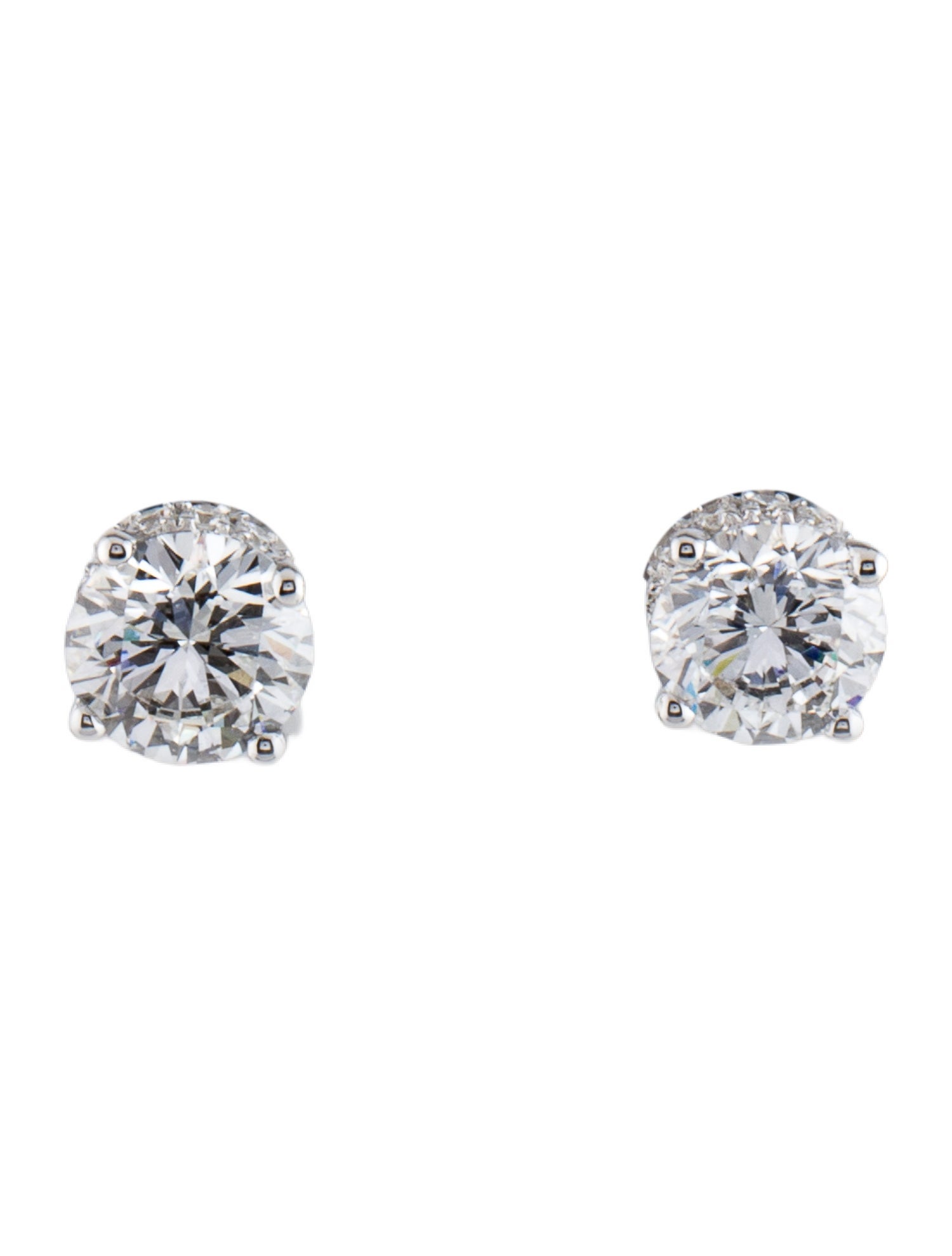 Earrings 14K 2.25ctw Lab-Grown Diamond Studs with Hidden Halo