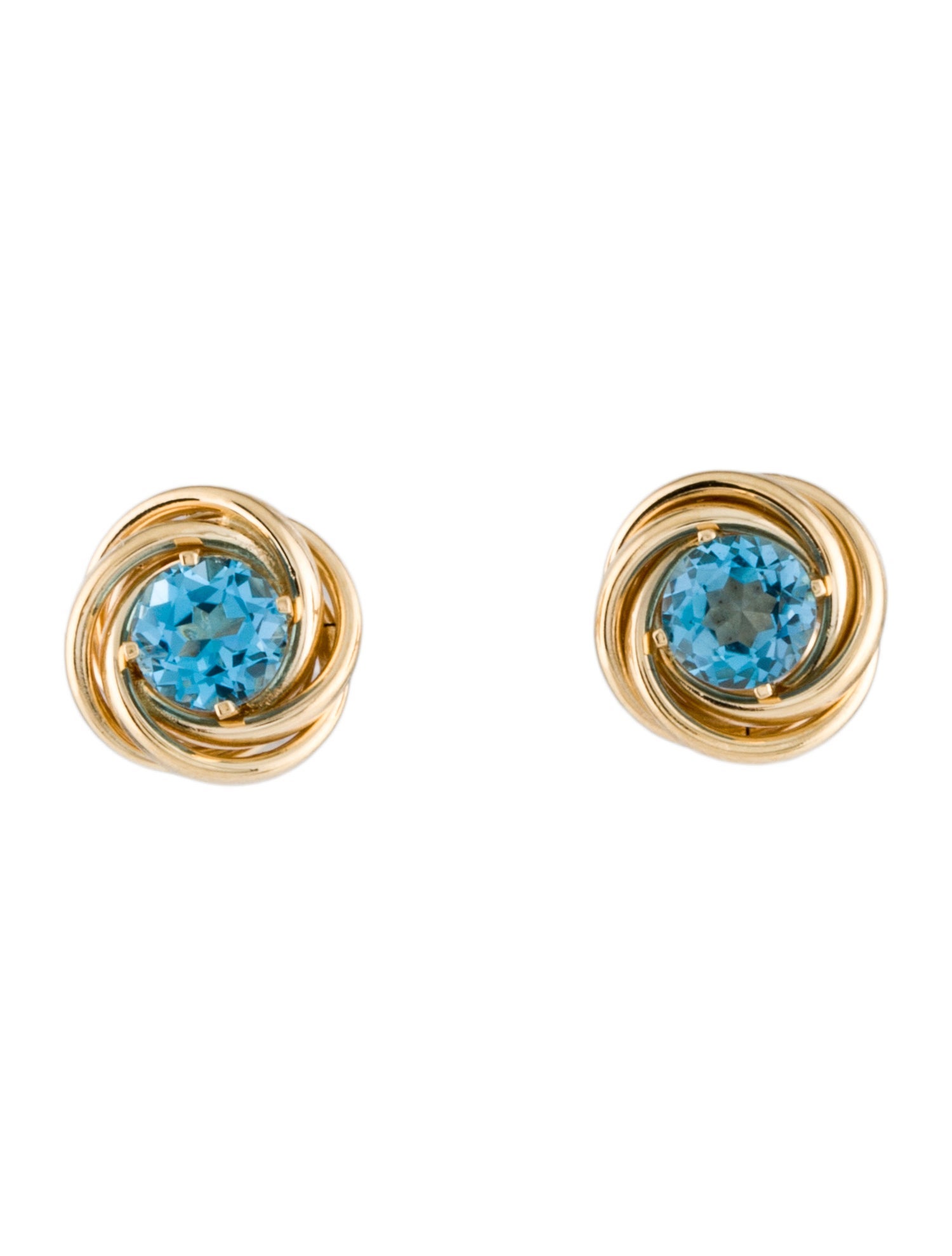 Earrings 14K Blue Topaz Knot Earrings