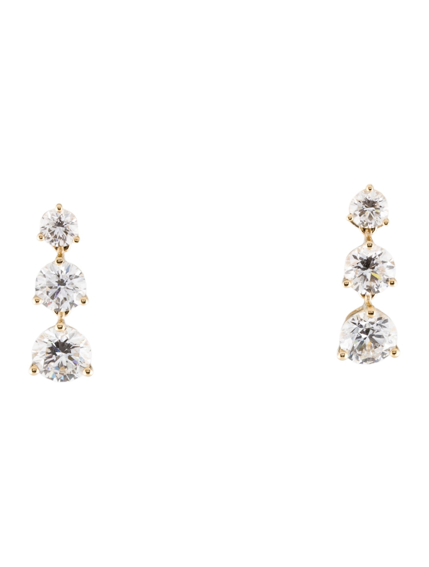 Earrings 14K 2.00ctw Lab-Grown Diamond Graduated Drop Earrings