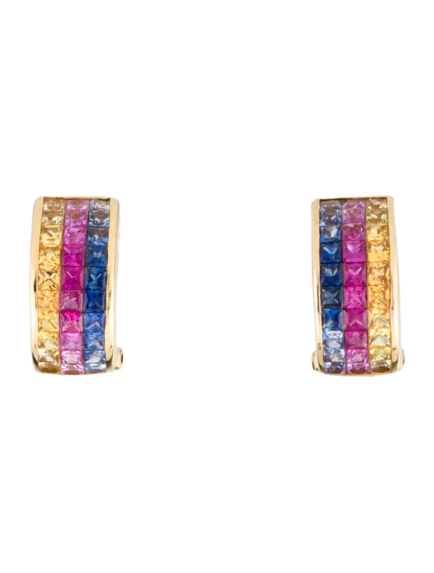 Earrings 14K 3.00ctw Sapphire Earclips