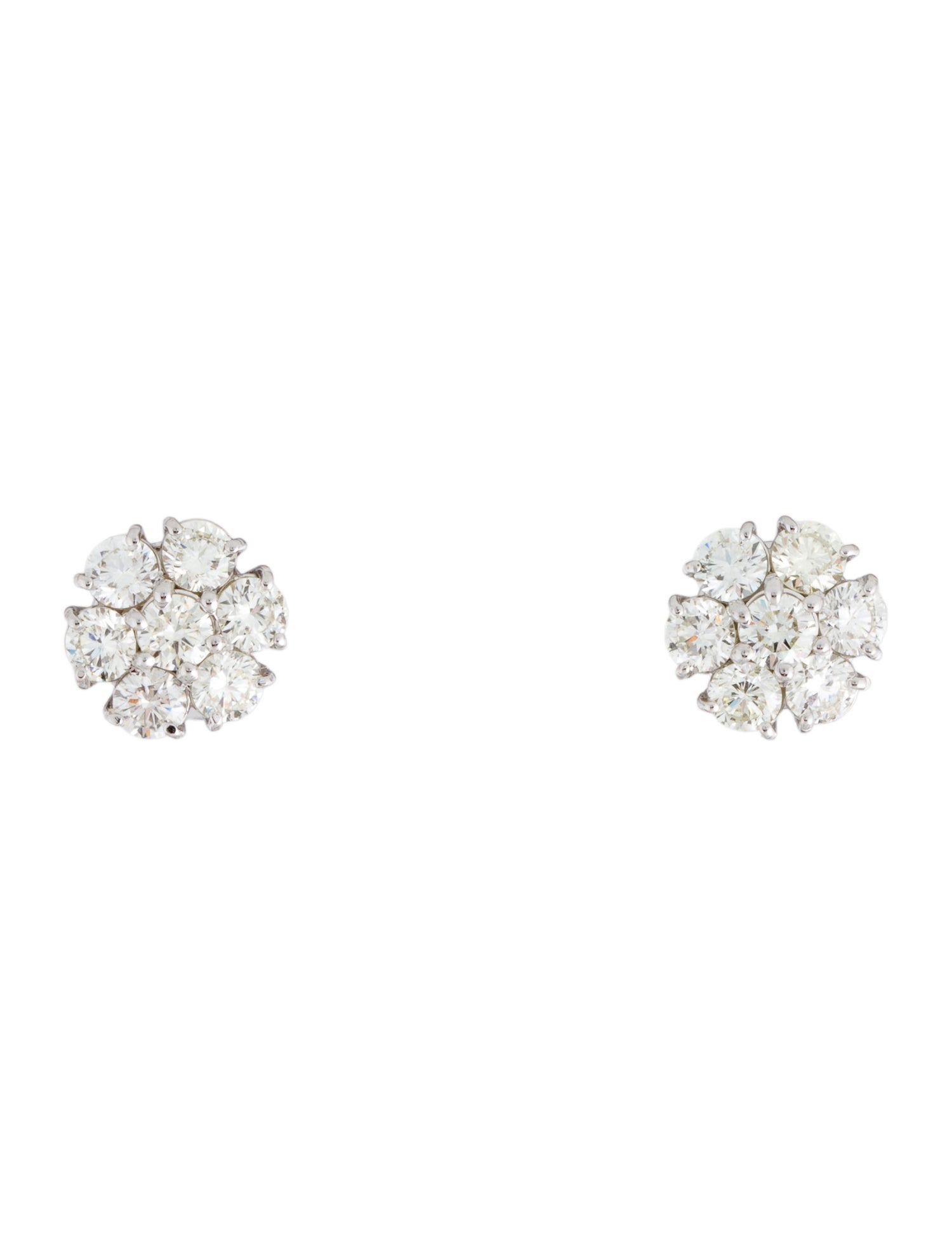 Earrings 14K 1.84ctw Diamond Cluster Stud