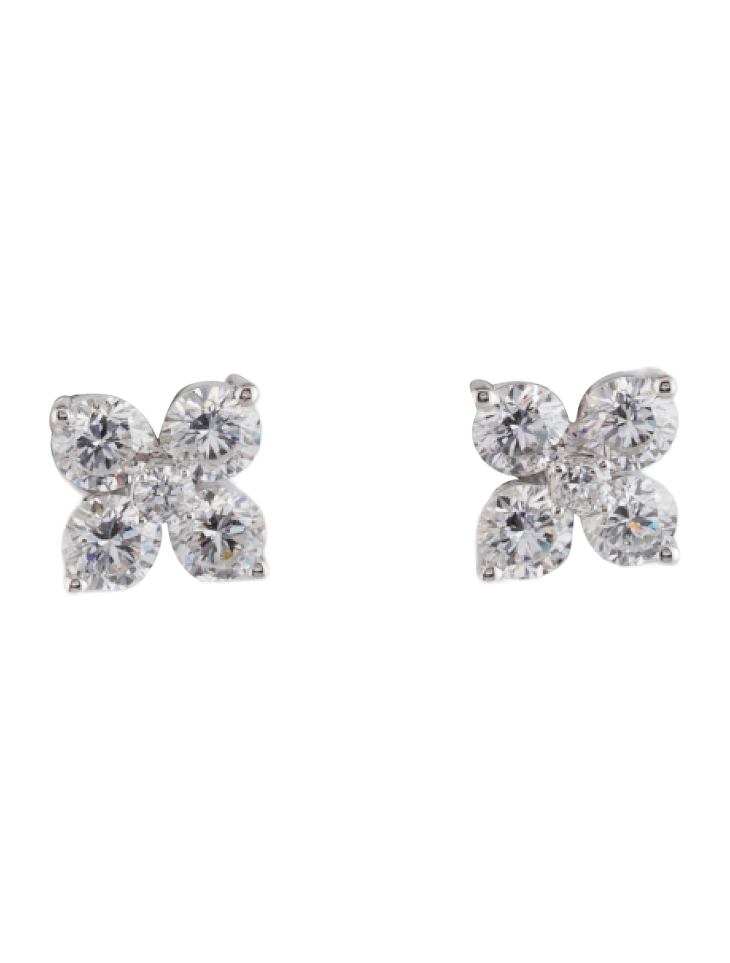 Earrings 14K Lab-Grown Diamond Flower Stud Earrings