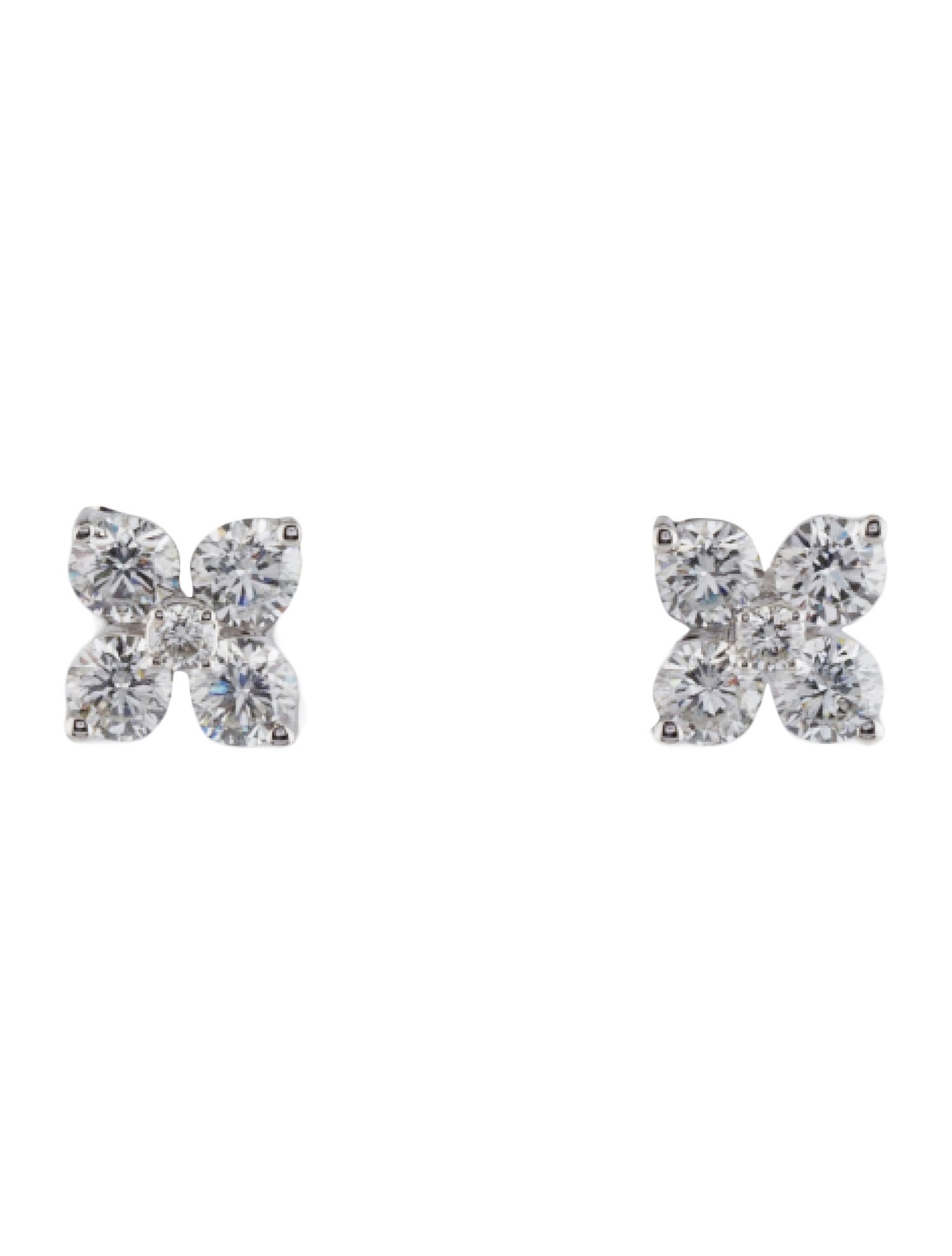 Earrings 14K Lab-Grown Diamond Flower Stud Earrings