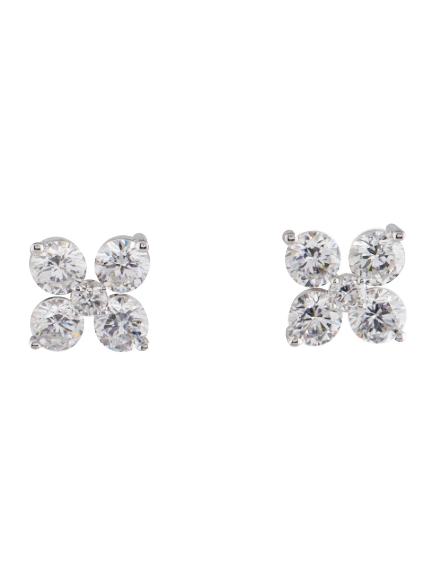 Earrings 14K Lab-Grown Diamond Flower Stud Earrings