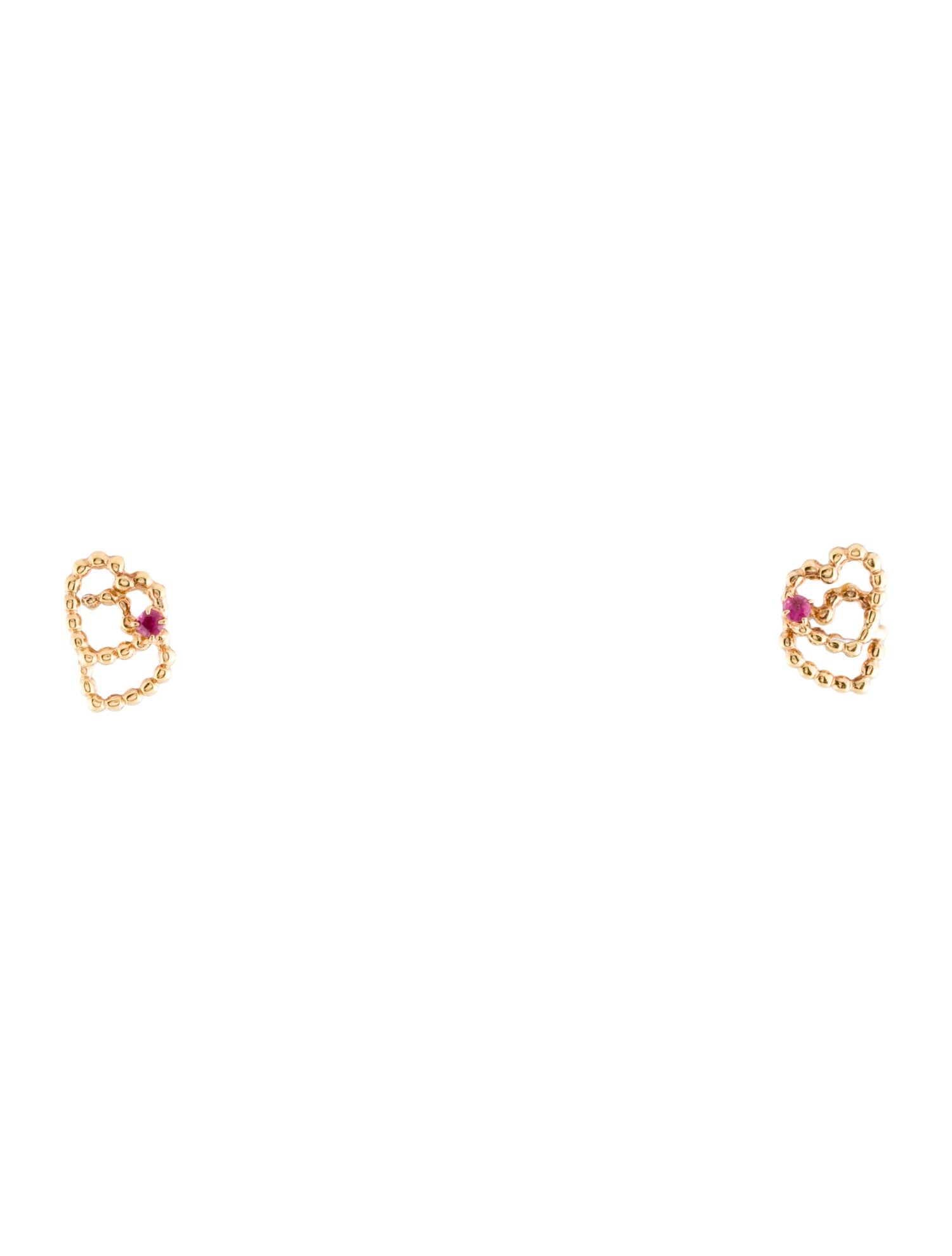 Earrings 18K Ruby Heart Stud