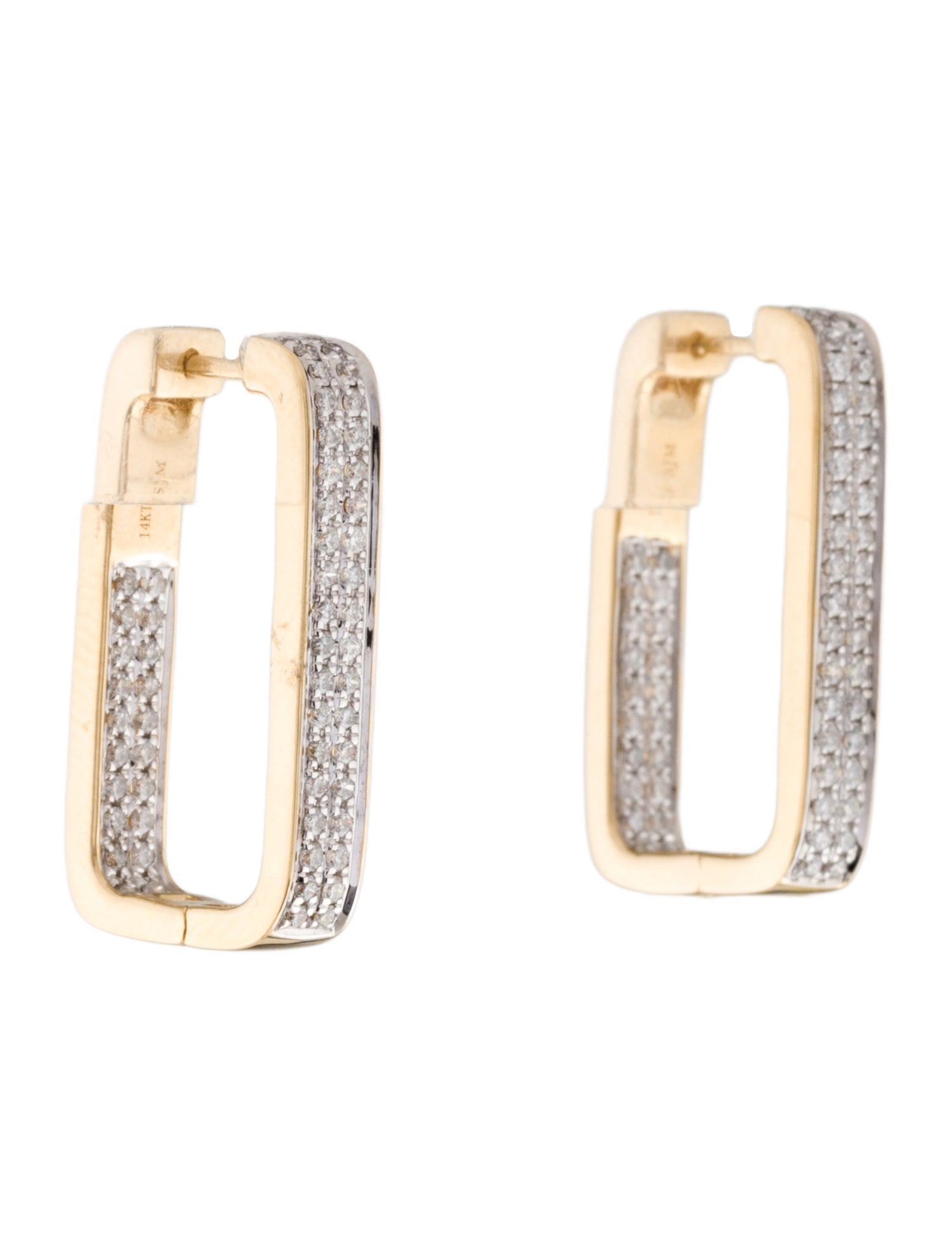 Earrings 14K Diamond Inside-Out Hoop