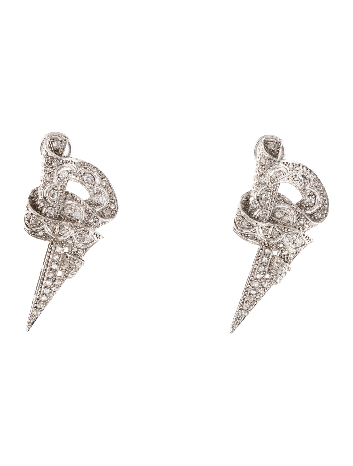 Earrings Platinum 1.18ctw Diamond Earclip