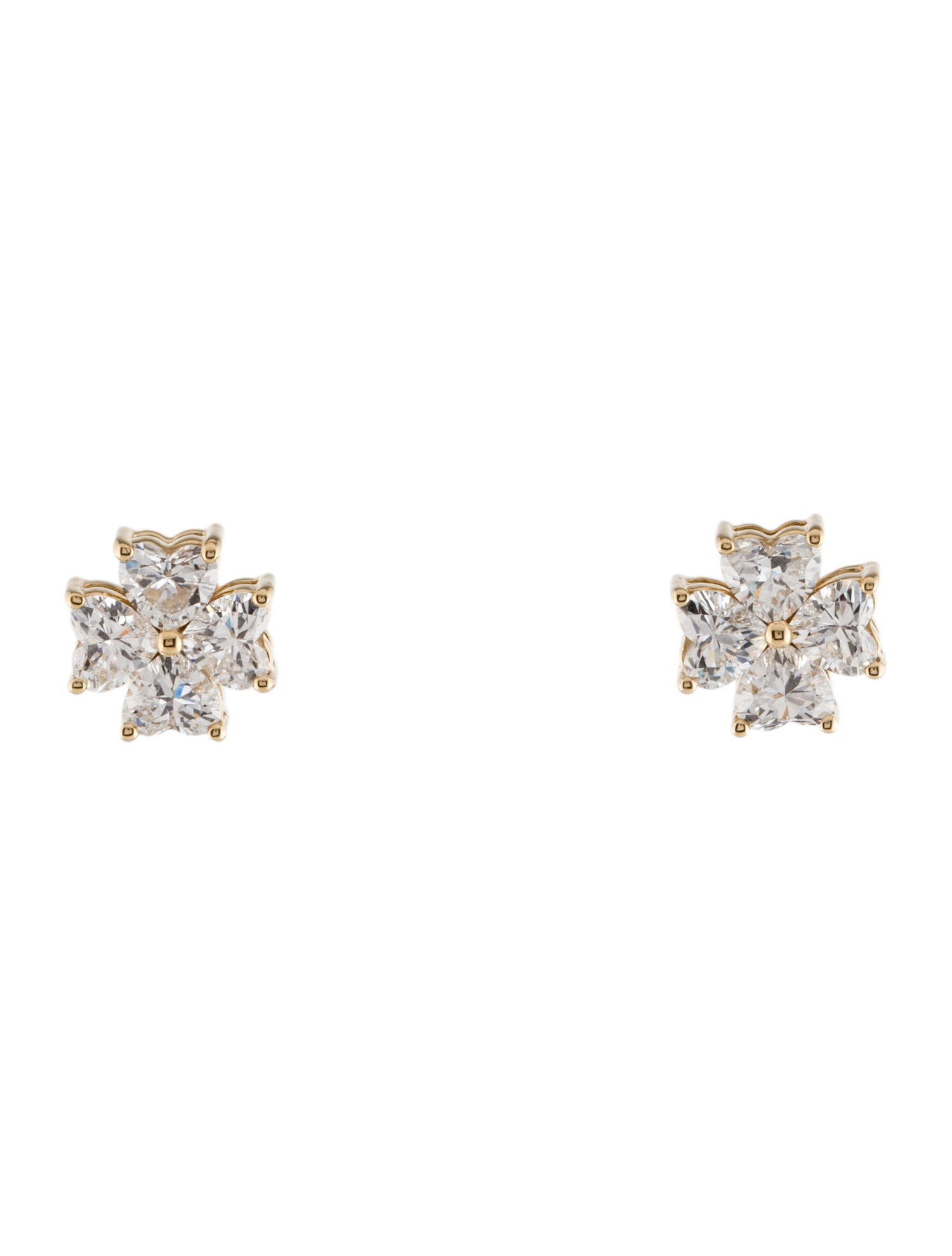Earrings 14K 2.00ctw Lab-Grown Diamond Clover Stud Earrings