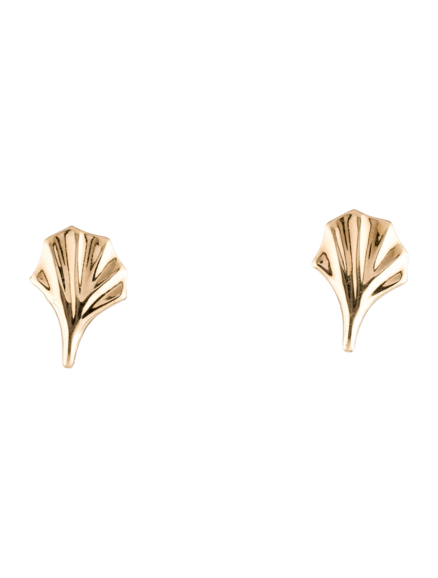 Earrings 14K Leaf Stud