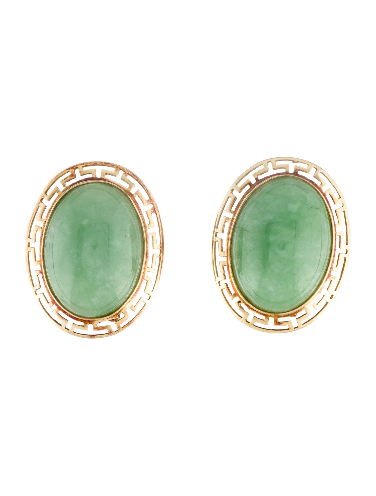 Earrings 14K 35.47ctw Jadeite Pendant and Earclip Set