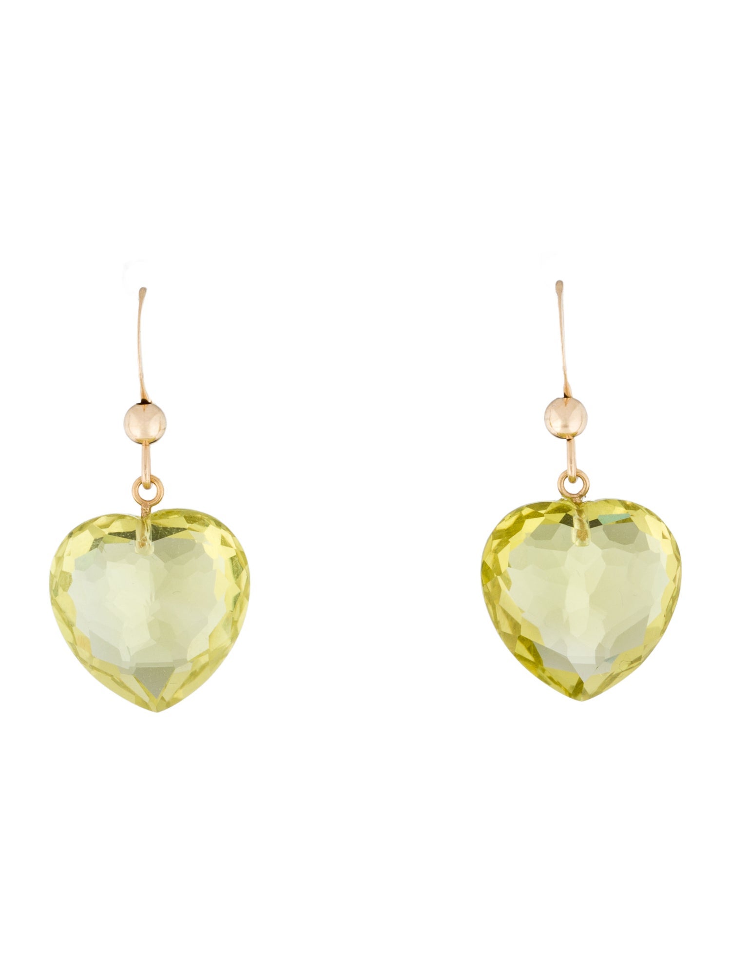 Earrings 14K Citrine Heart Drop