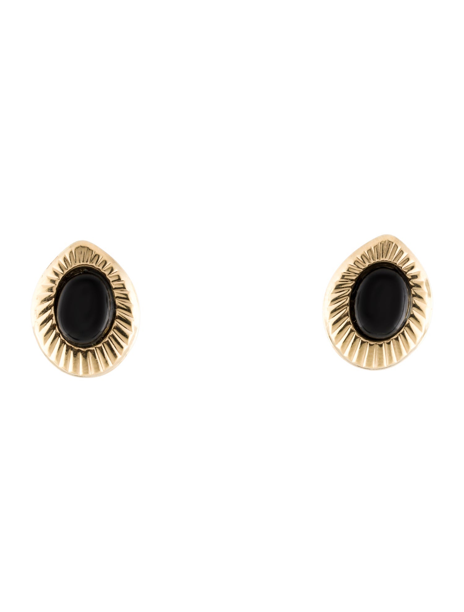 Earrings 14K Onyx Textured Stud