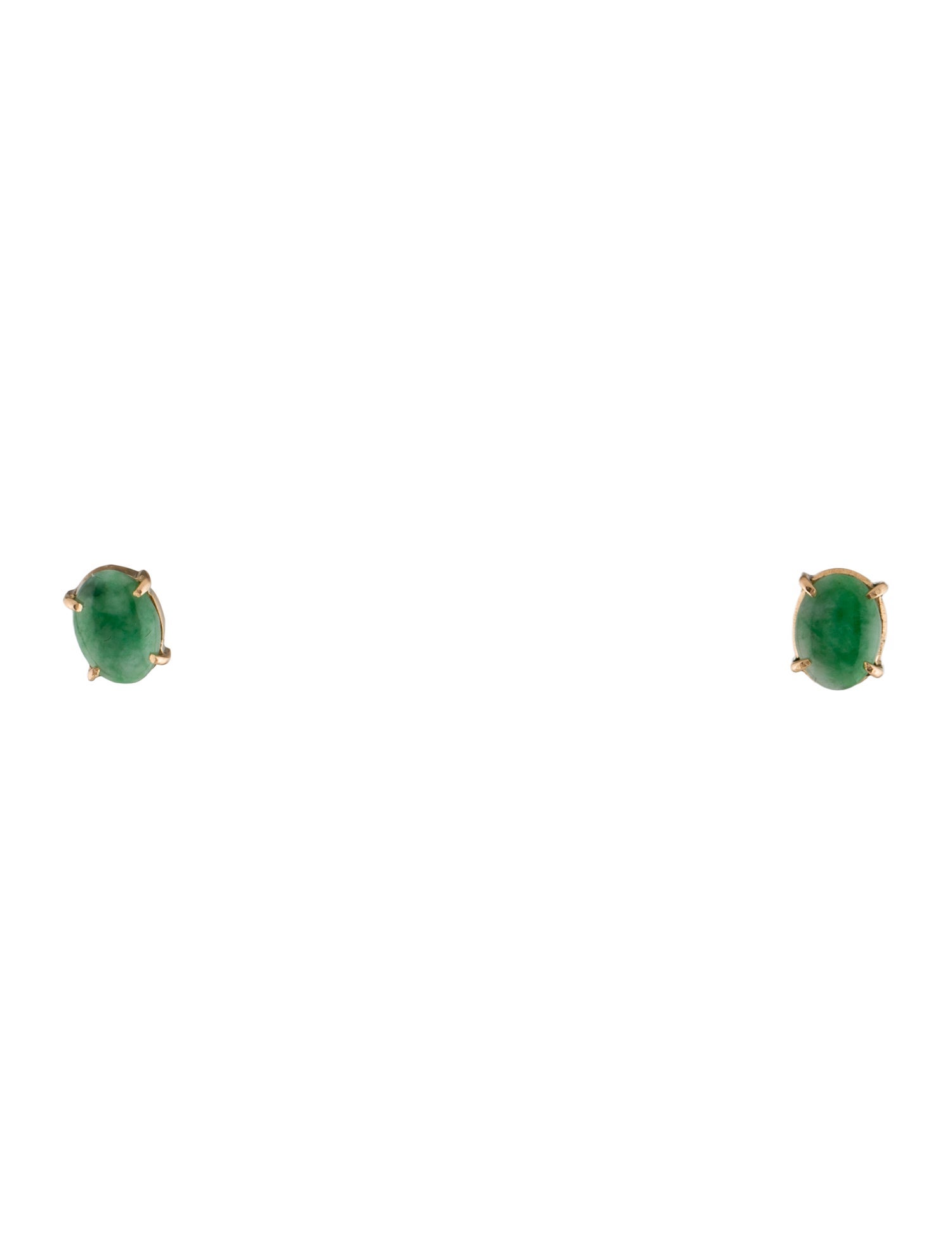 Earrings 14K 1.18ctw Omphacite Jade Stud