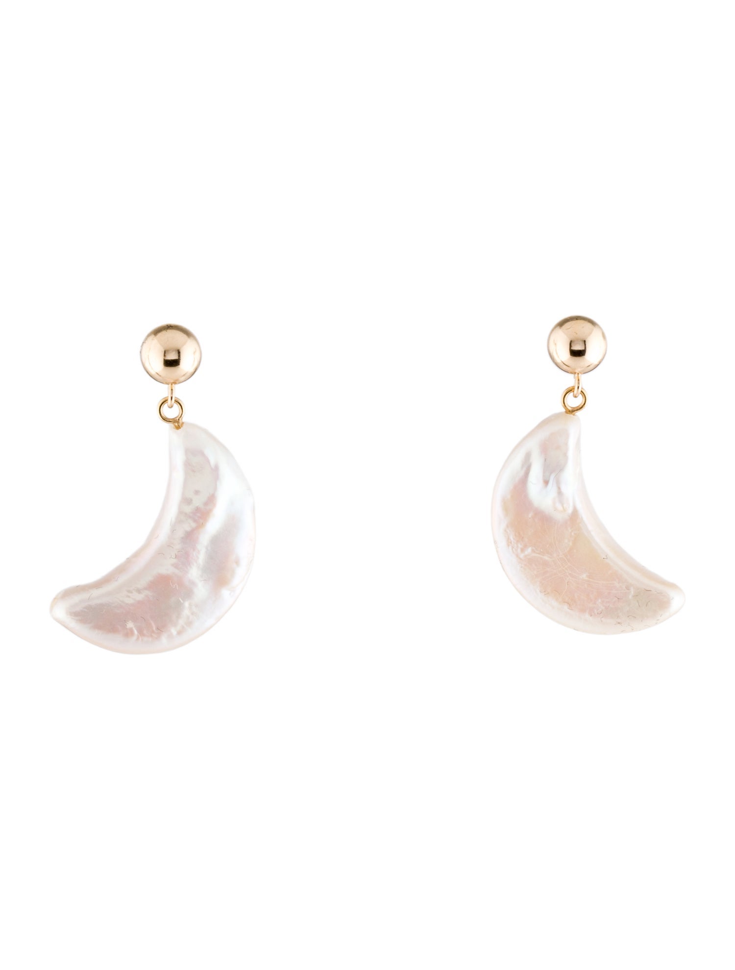 Earrings 14K Pearl Moon Drop
