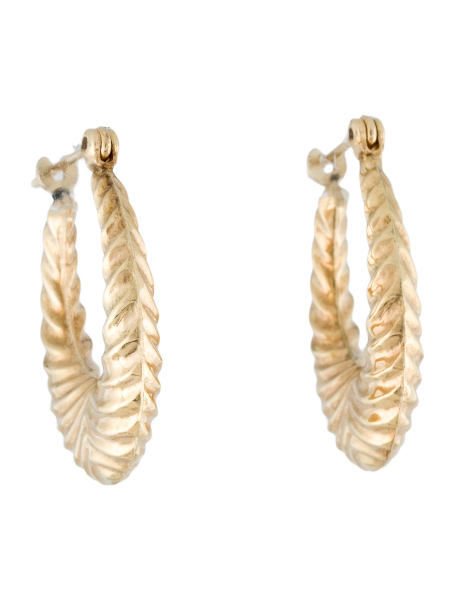 Earrings 14K Textured Huggie