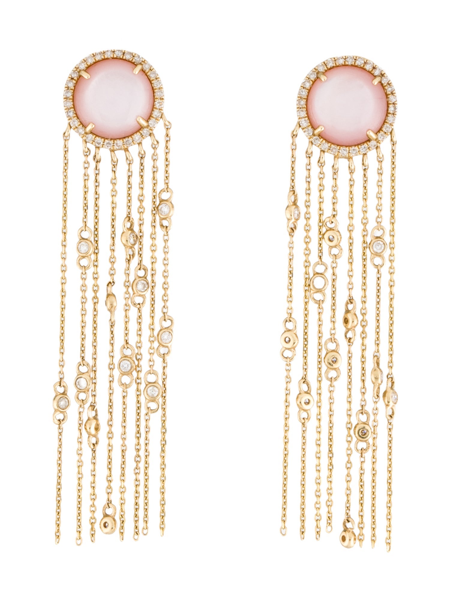 Earrings 14K Mother of Pearl & Diamond Drop