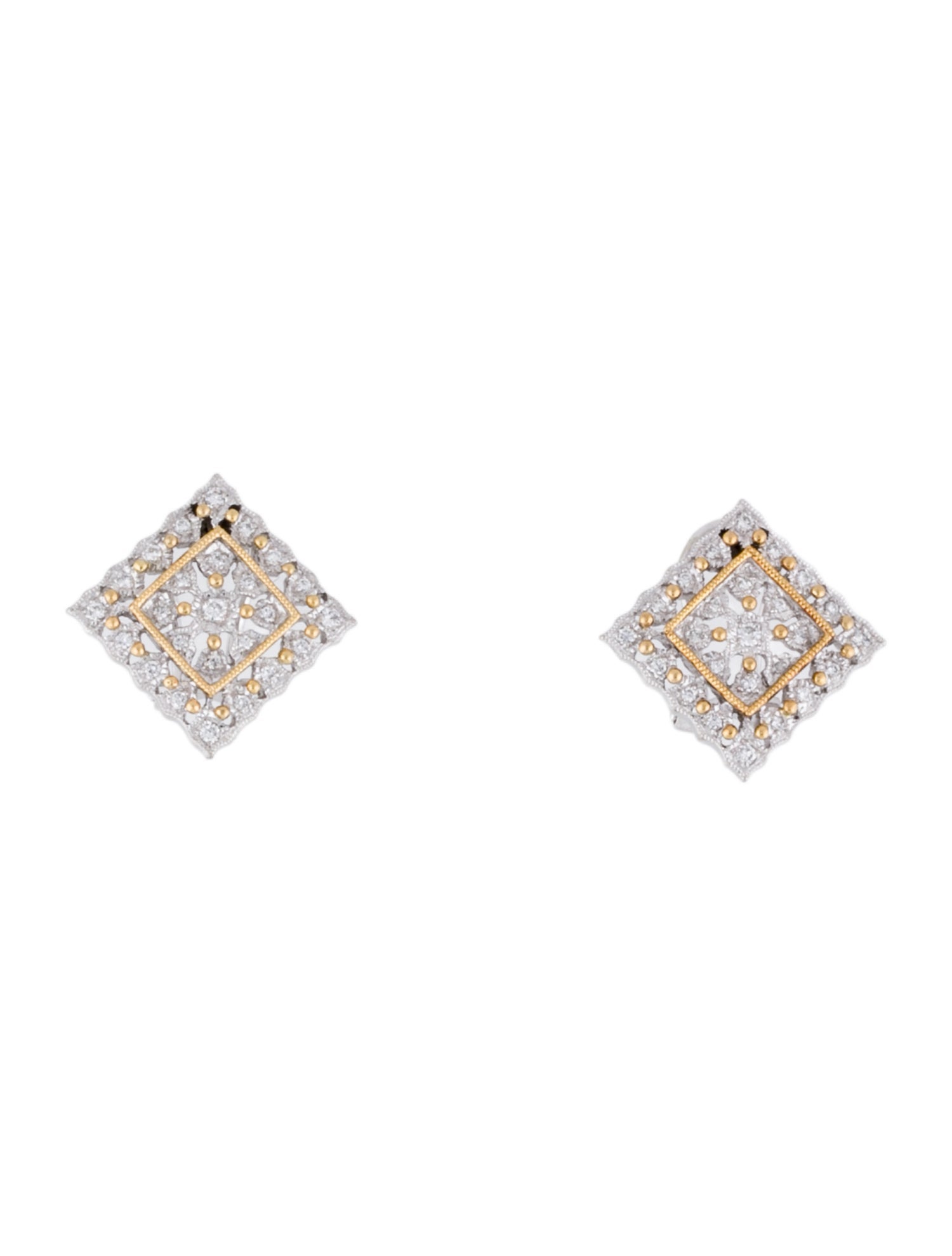 Earrings Diamond Milgrain Earclips